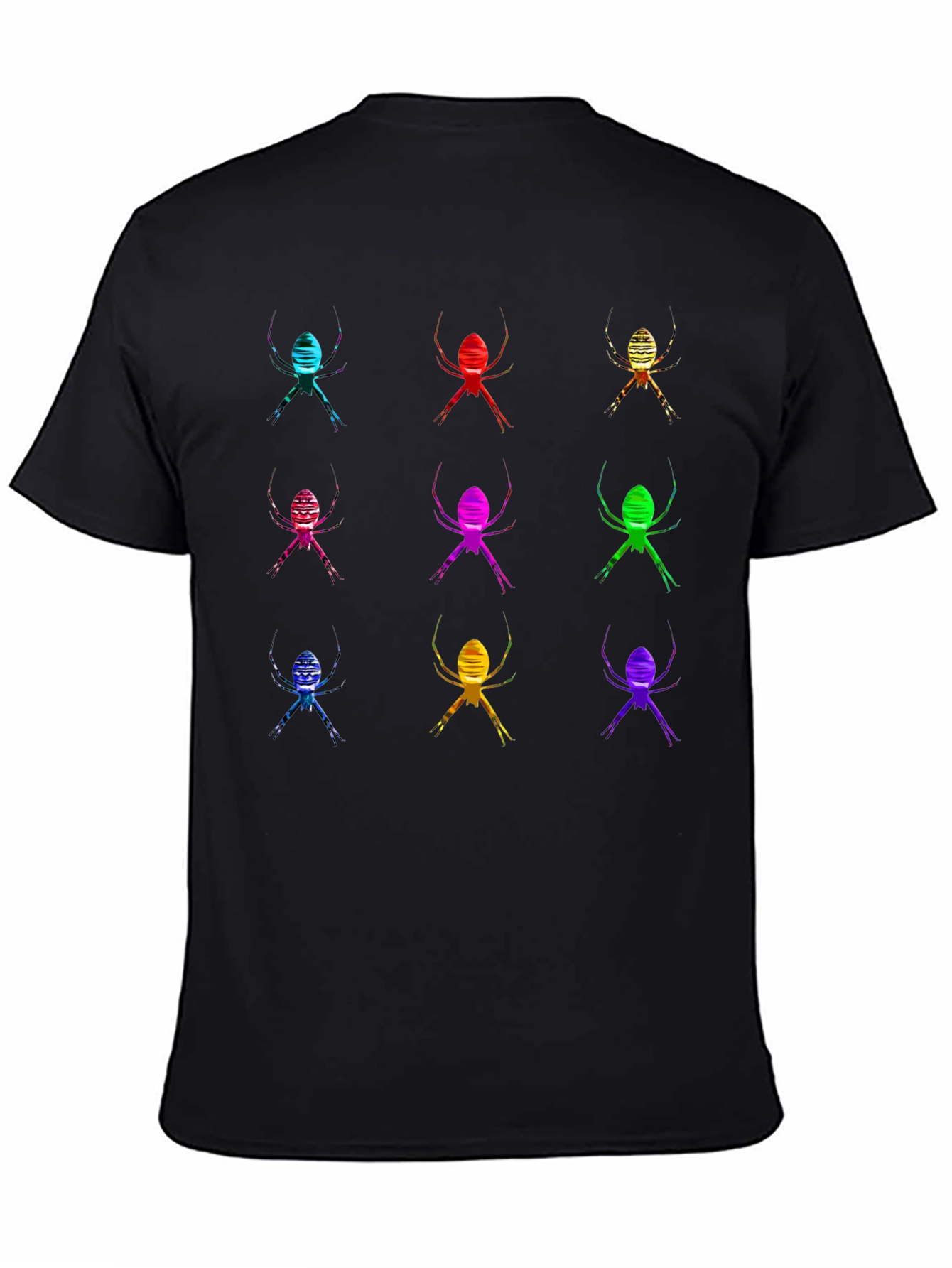 Spider Print Black Cotton T-Shirt - Modern Graphic Tee