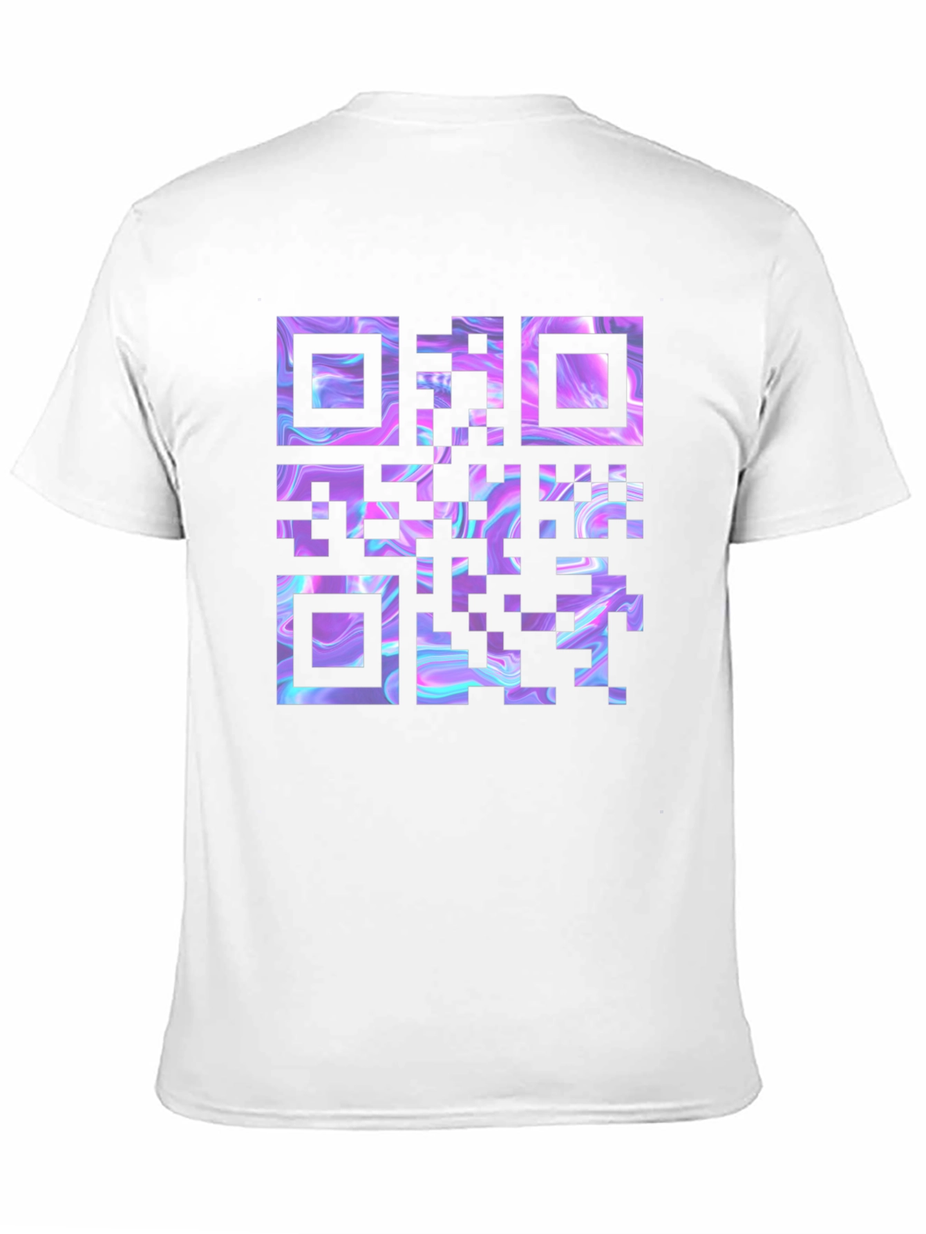 Holographic QR Code Black T-Shirt