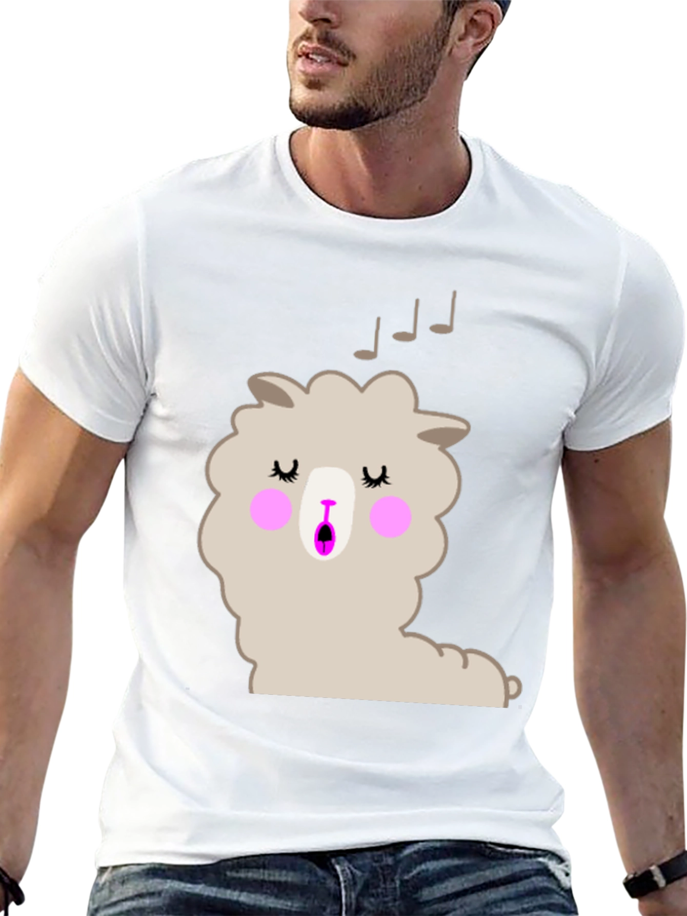 Singing Llama Graphic T-Shirt - Black Cotton Tee