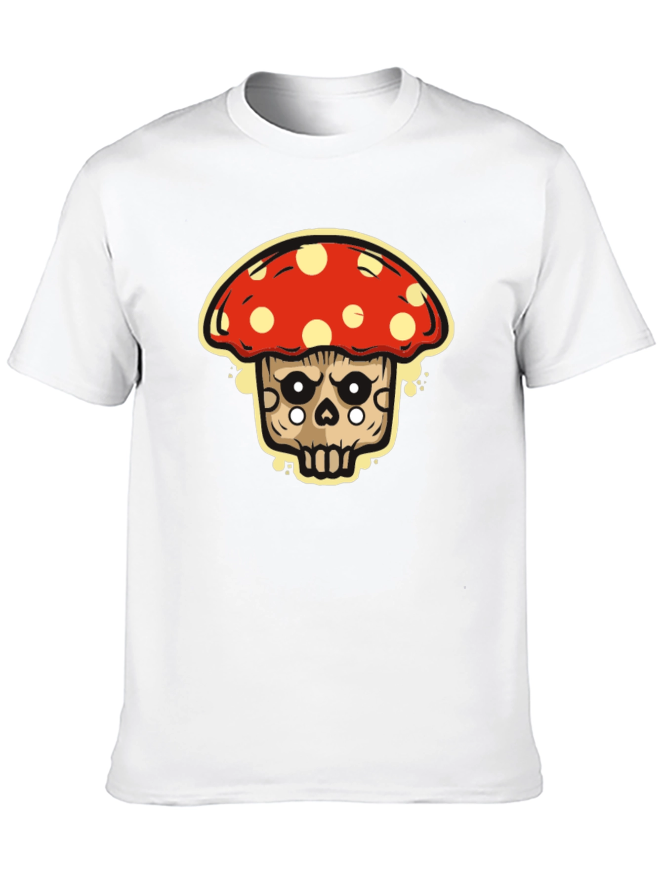 Mushroom Skull Graphic T-Shirt - Black Tee