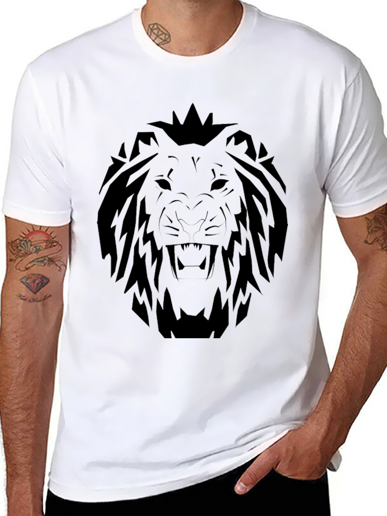 Lion Graphic T-Shirt - Bold Black Tee