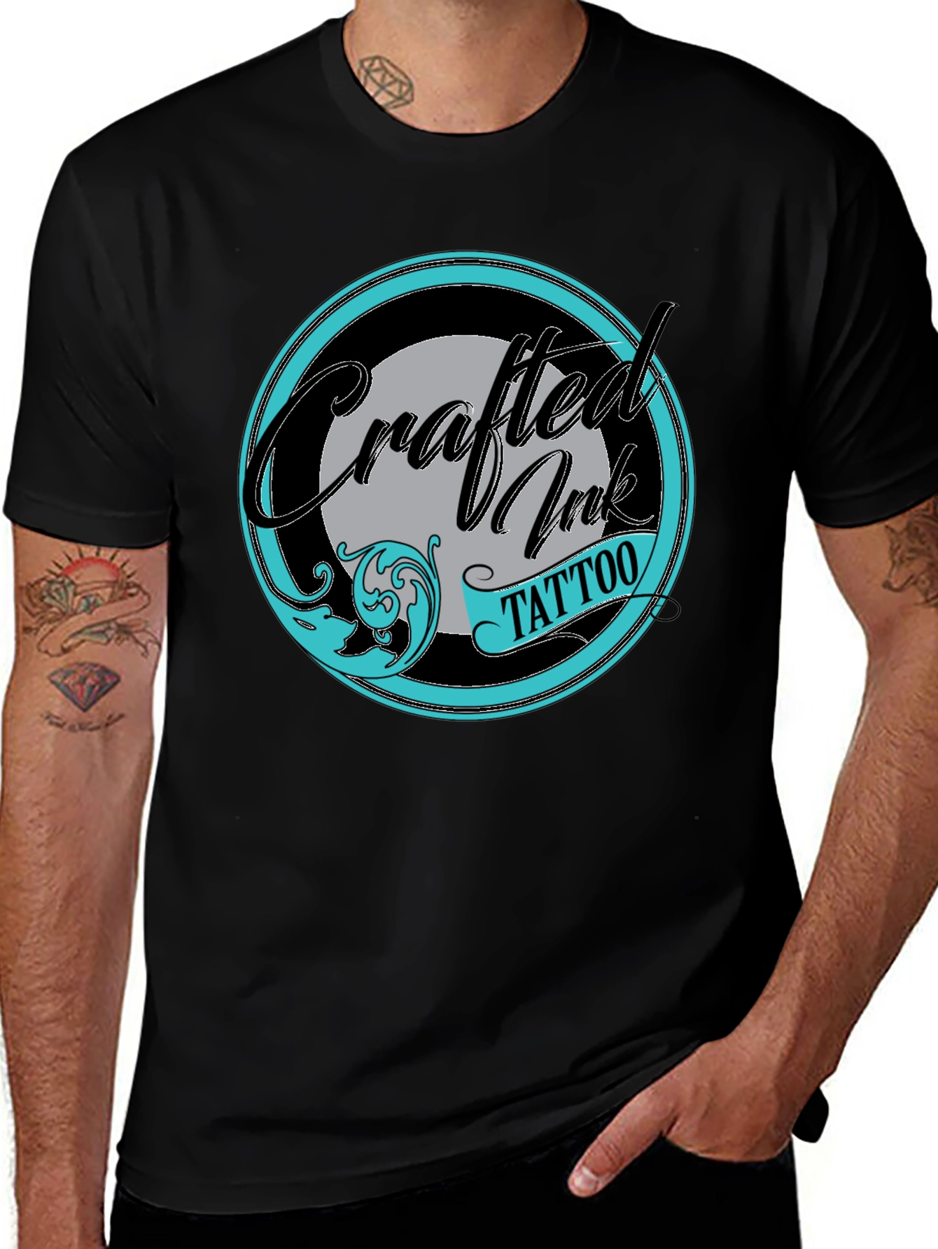 Crafted Ink Tattoo Black Graphic Tee