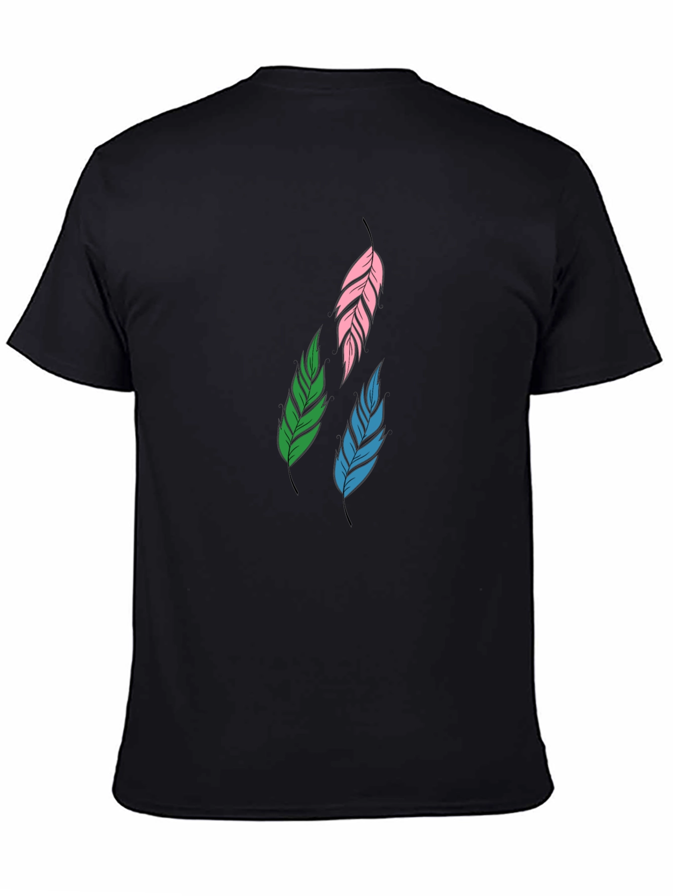 Feather Graphic Black T-Shirt | Stylish Casual Wear