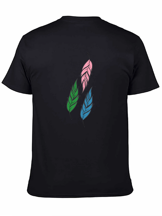 Feather Graphic Black T-Shirt | Stylish Casual Wear