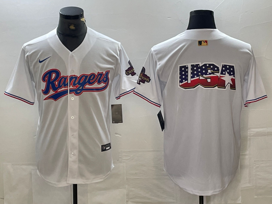 Men's Texas Rangers White 2024 Gold Collection Limited Jerseys