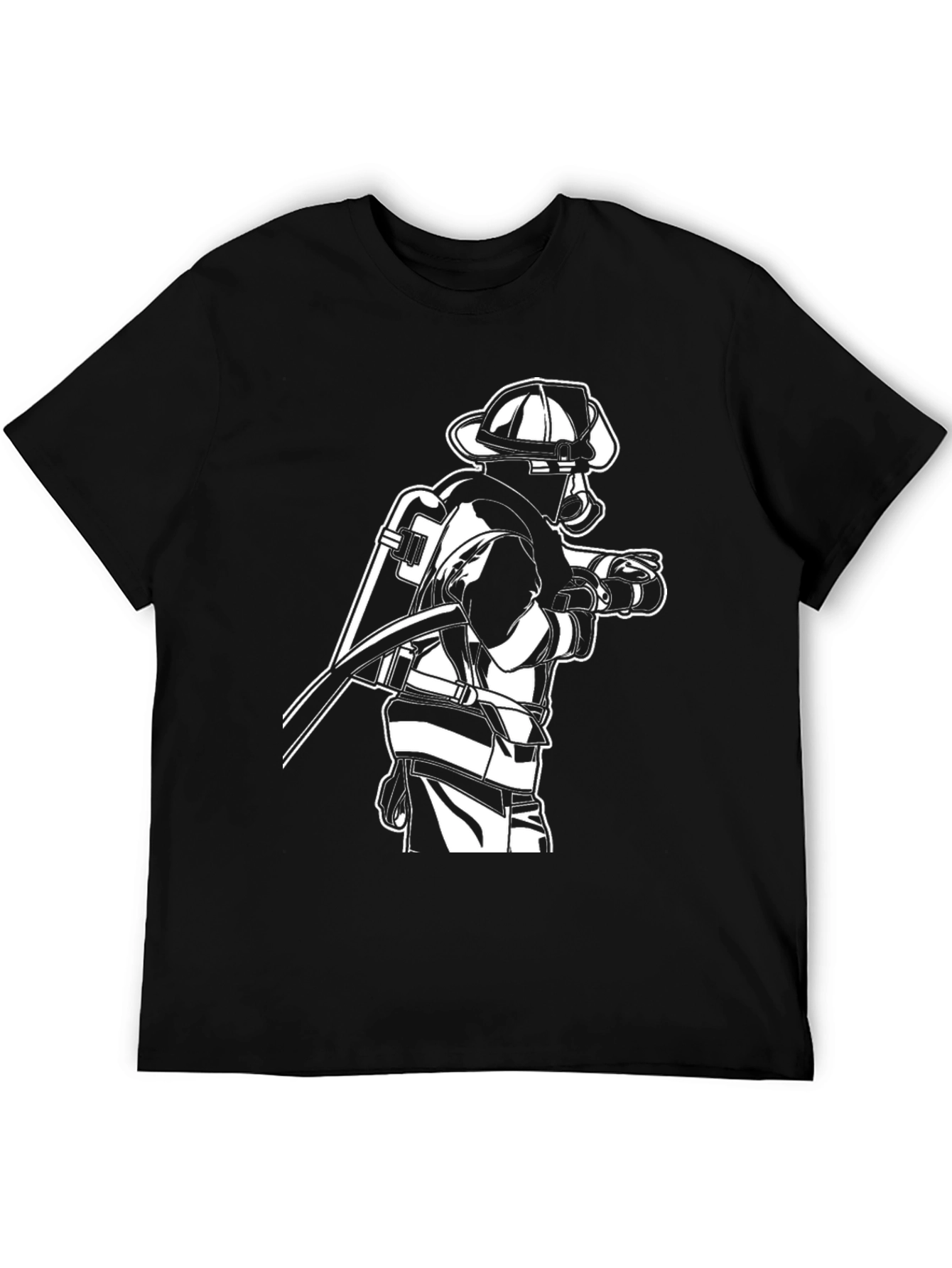 Firefighter Graphic Tee - Black Cotton Blend