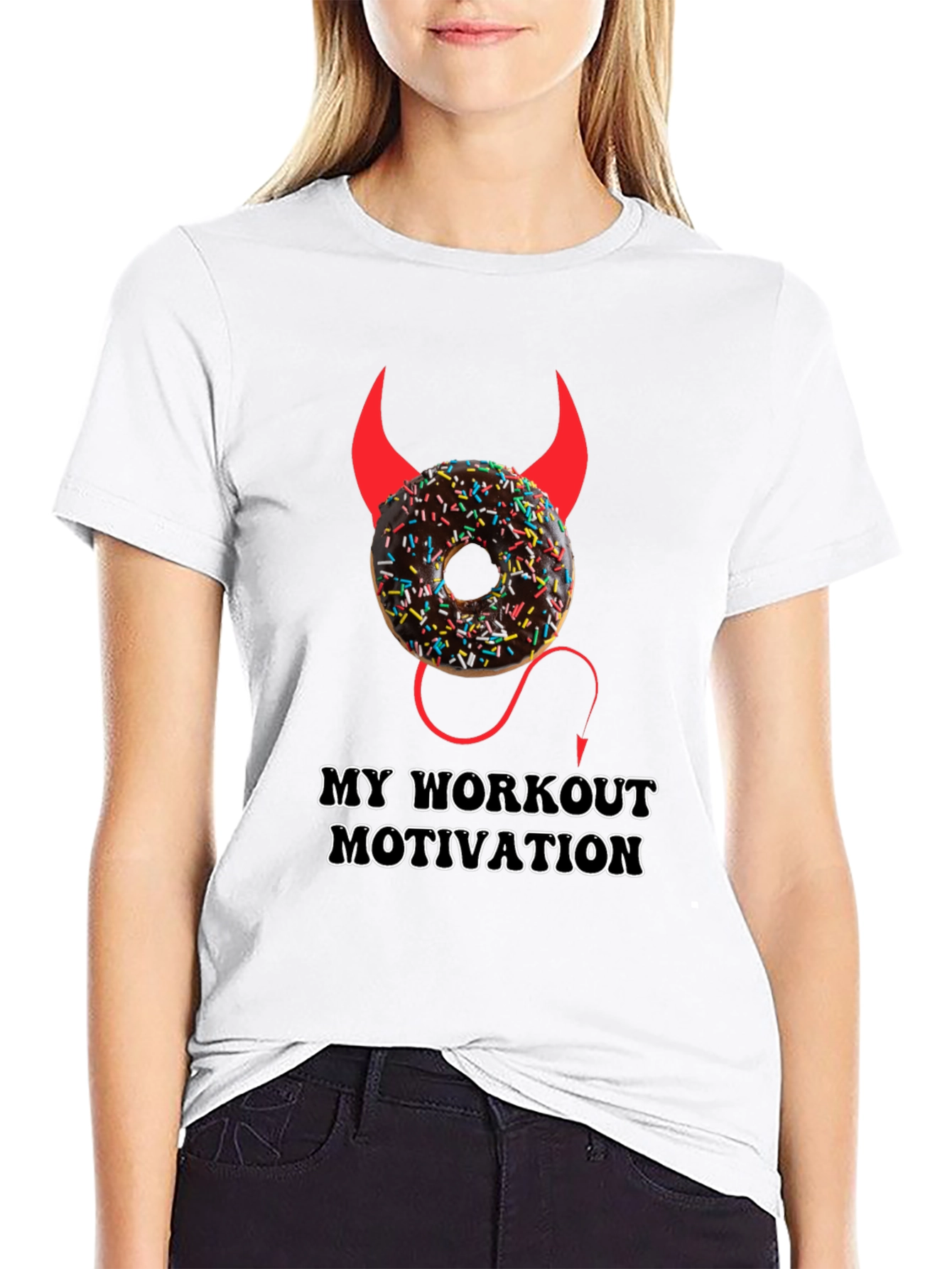 Workout Motivation Donut Devil Graphic T-Shirt