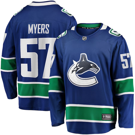 Men's Vancouver Canucks Tyler Myers #57 Blue Home Breakaway Player Jerseys