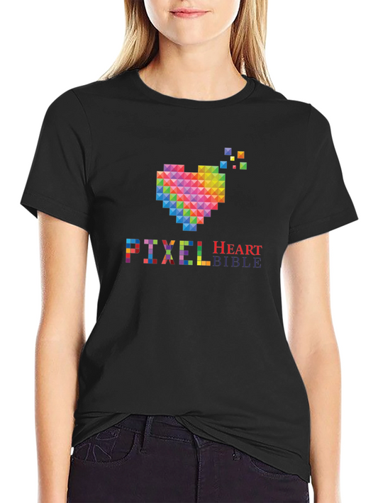 Pixel Heart Bible T-Shirt - Colorful Graphic Tee
