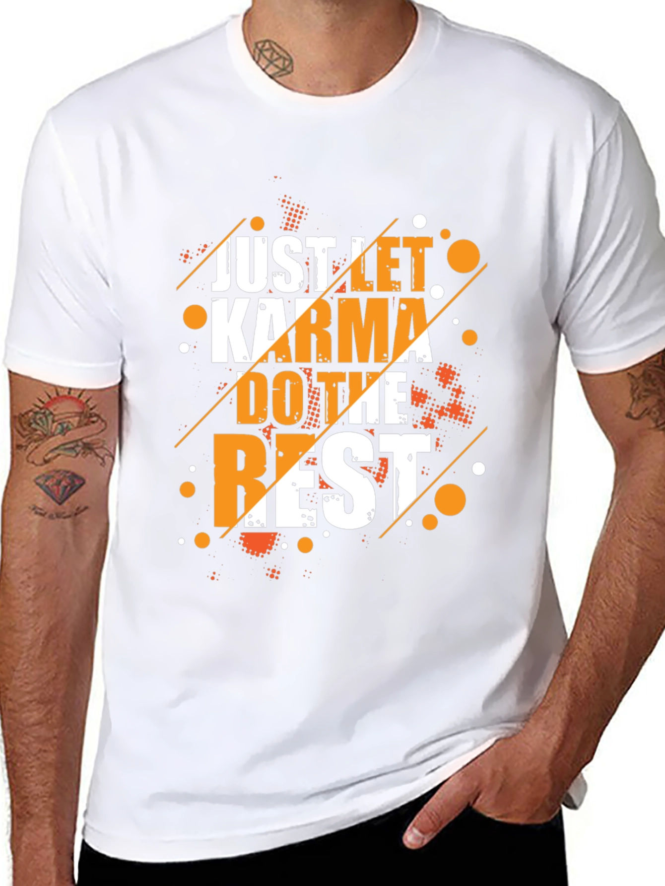 Karma Graphic Print Crew Neck T-Shirt