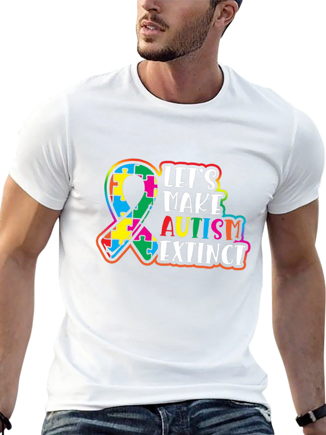 Autism Awareness Puzzle Ribbon T-Shirt