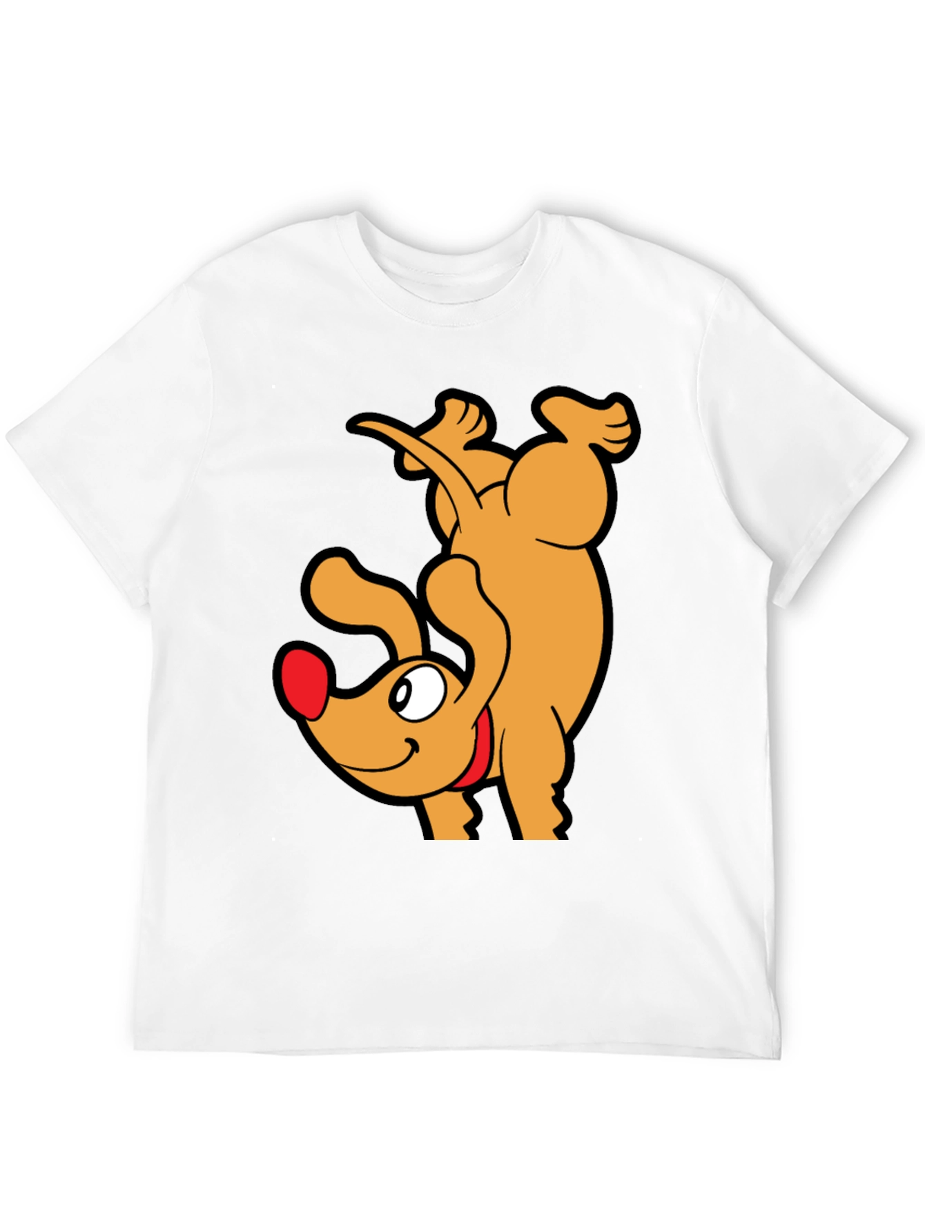 Upside Down Dog Cartoon Graphic T-Shirt