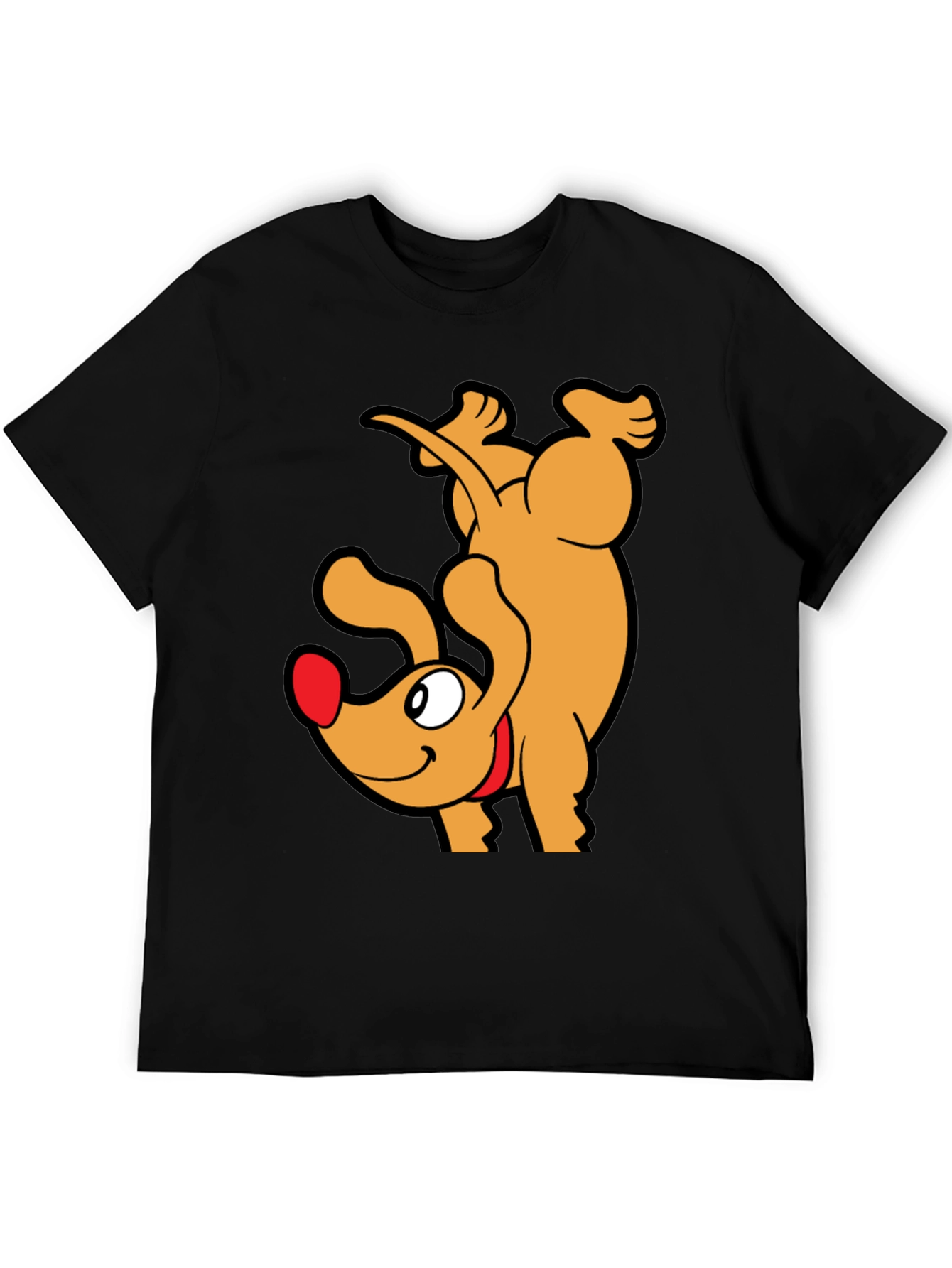 Upside Down Dog Cartoon Graphic T-Shirt