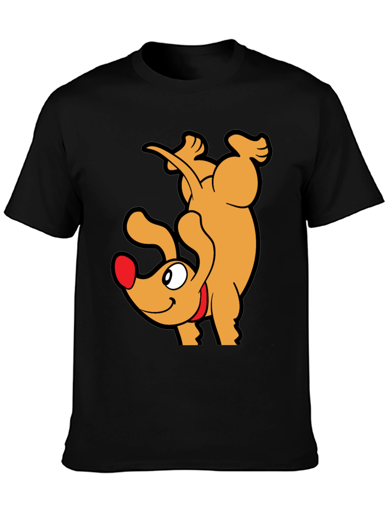 Upside Down Dog Cartoon Graphic T-Shirt