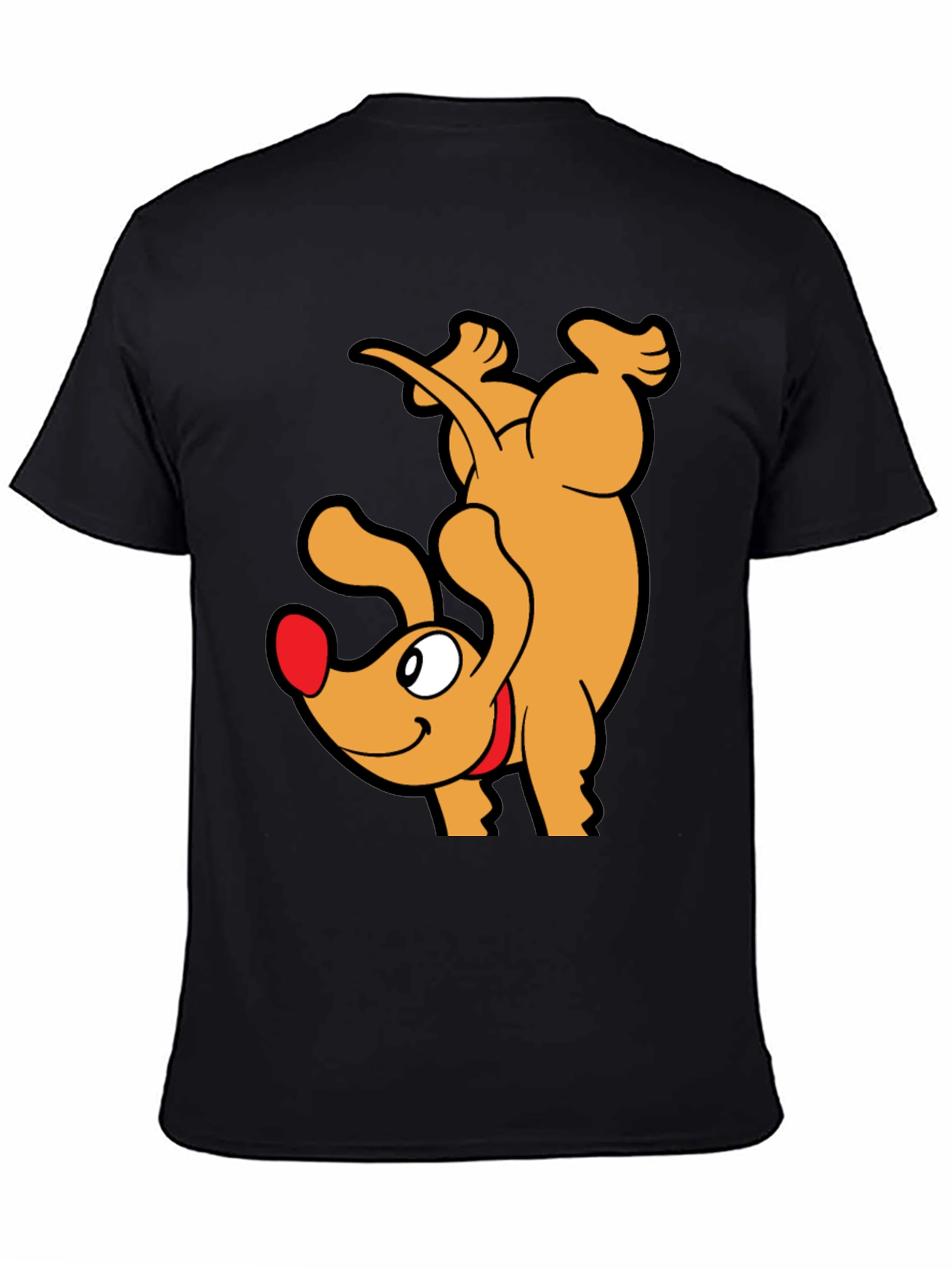 Upside Down Dog Cartoon Graphic T-Shirt