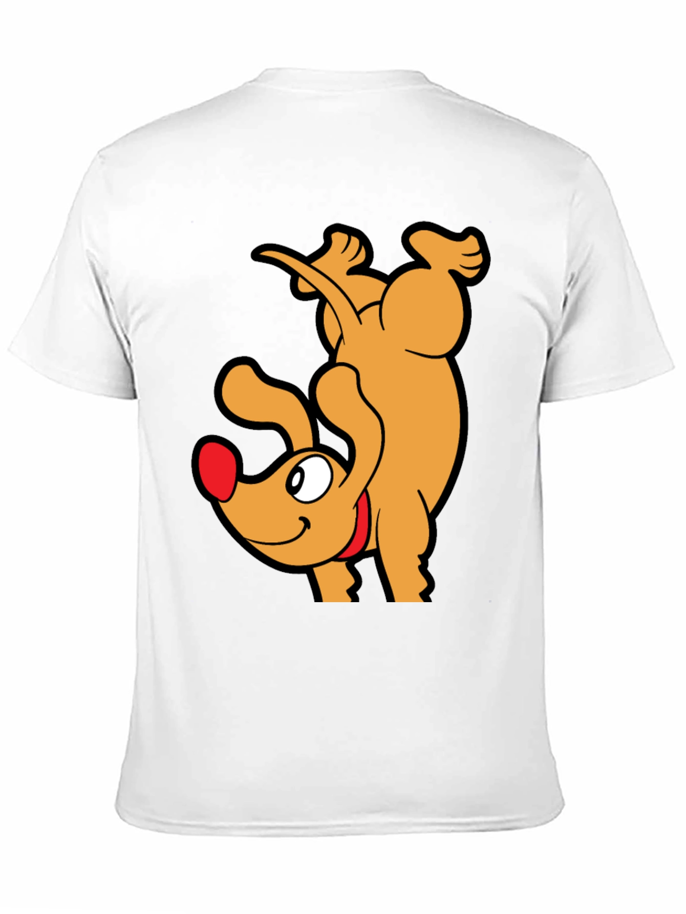 Upside Down Dog Cartoon Graphic T-Shirt