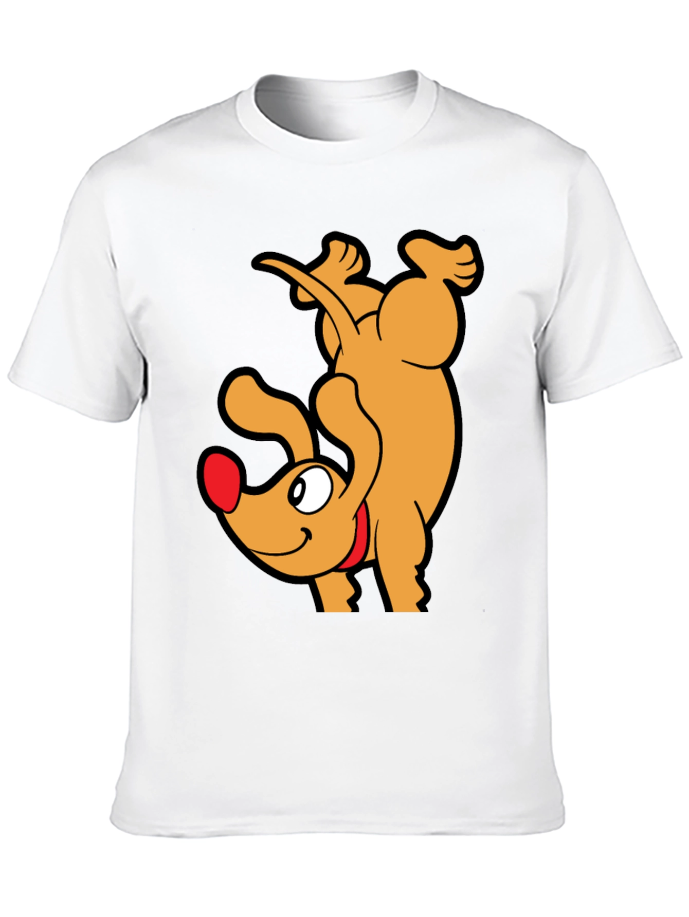 Upside Down Dog Cartoon Graphic T-Shirt