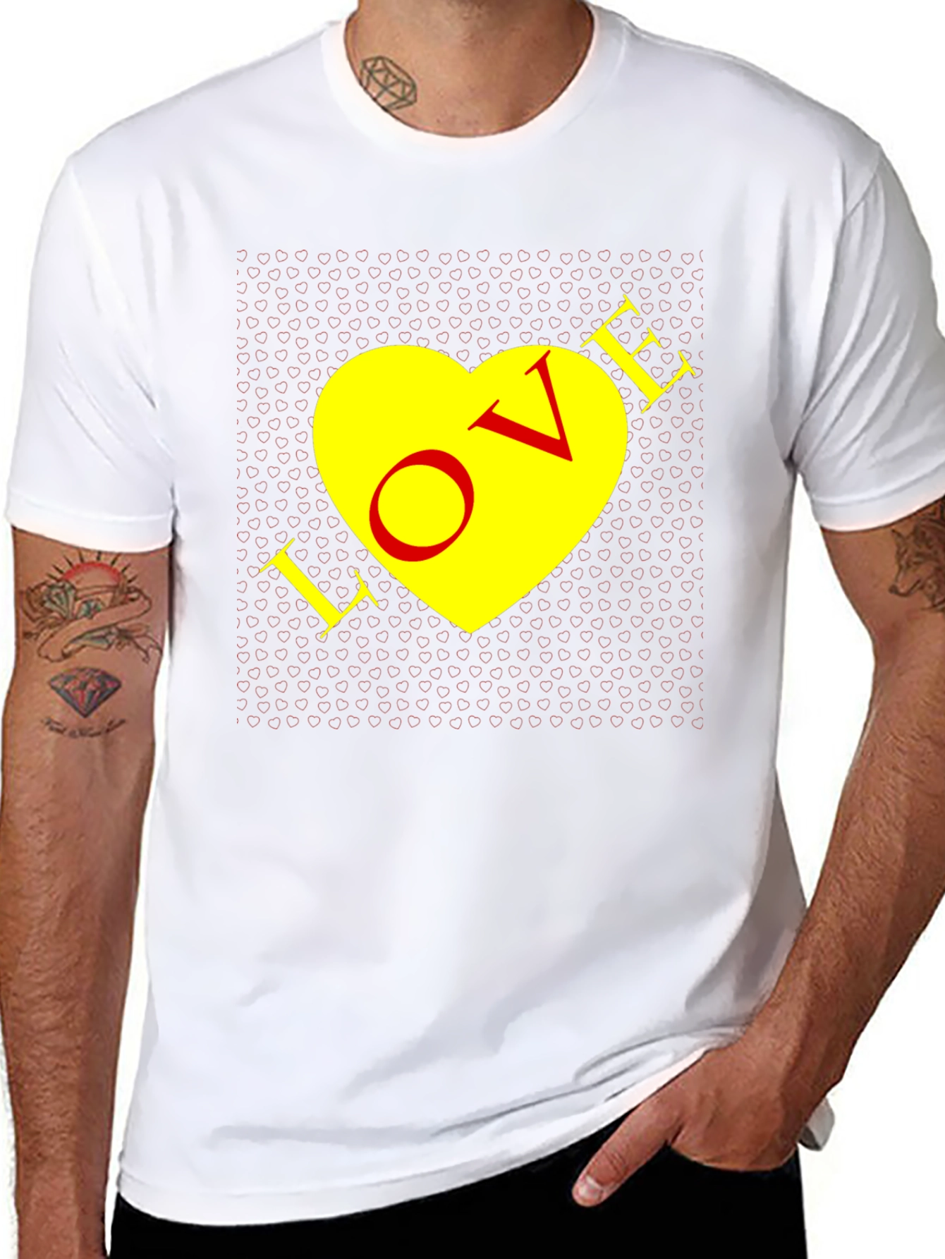 Love Heart Graphic Tee - Mens Black T-Shirt