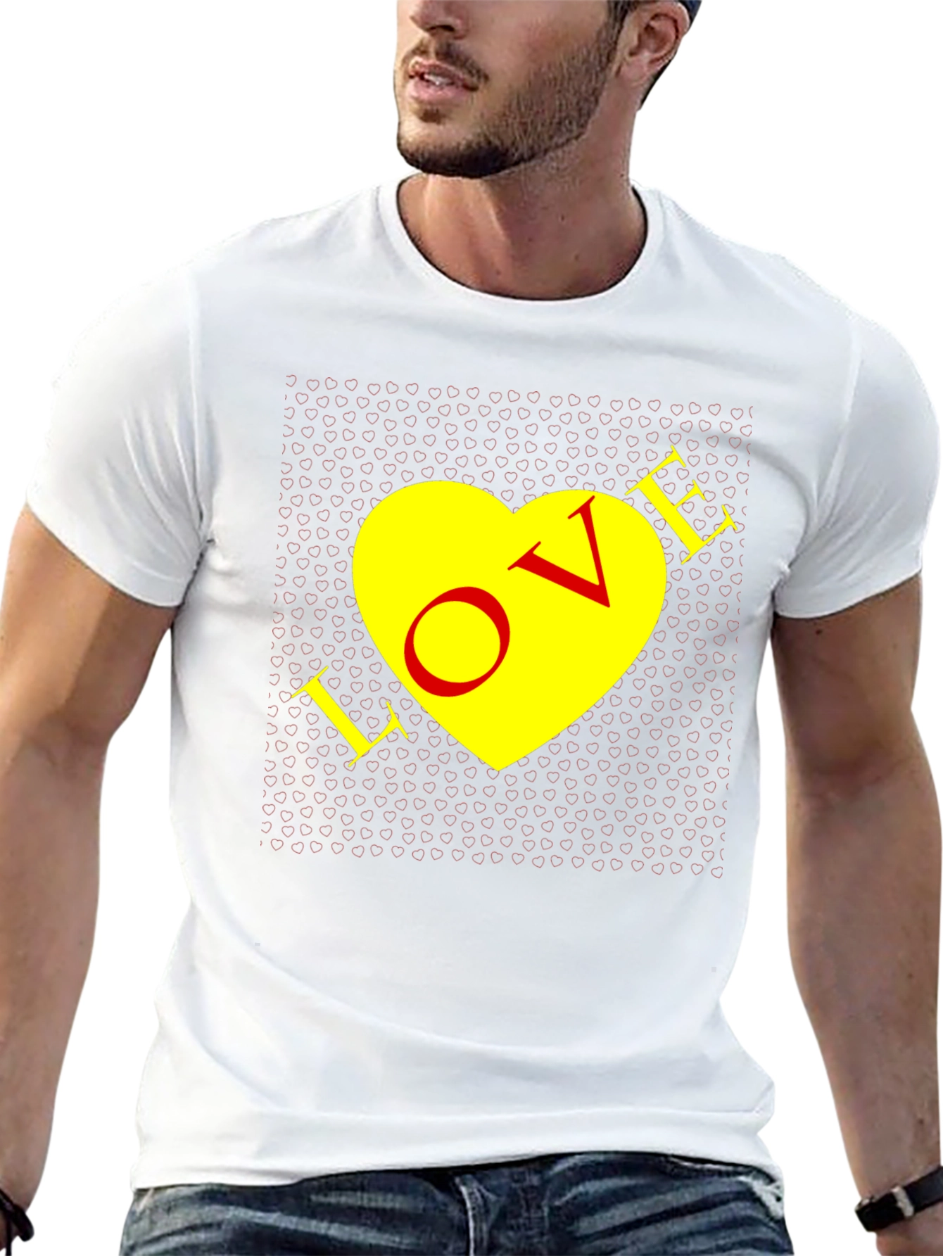 Love Heart Graphic Tee - Mens Black T-Shirt