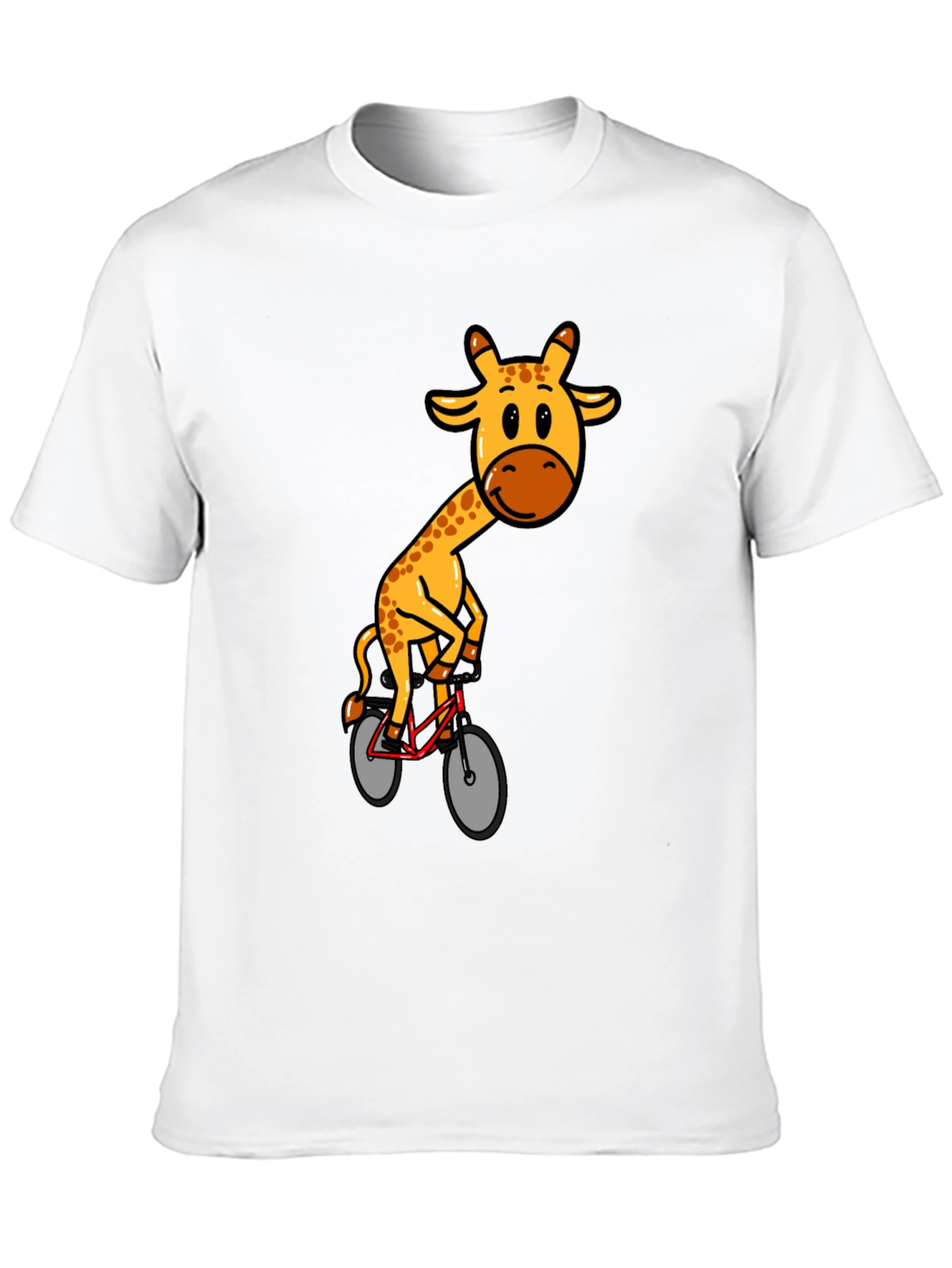 Giraffe on Bike Graphic T-Shirt - Black