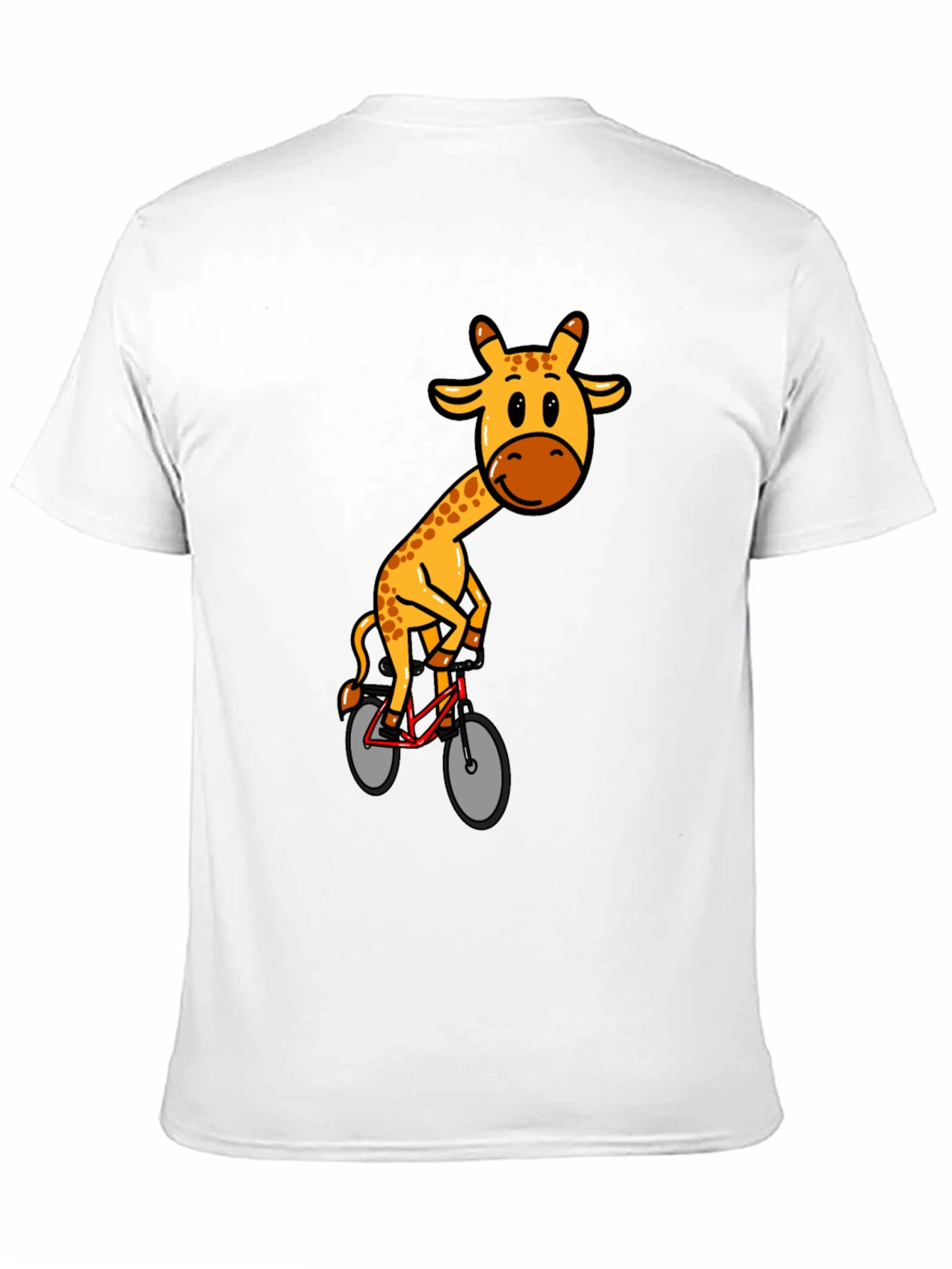 Giraffe on Bike Graphic T-Shirt - Black