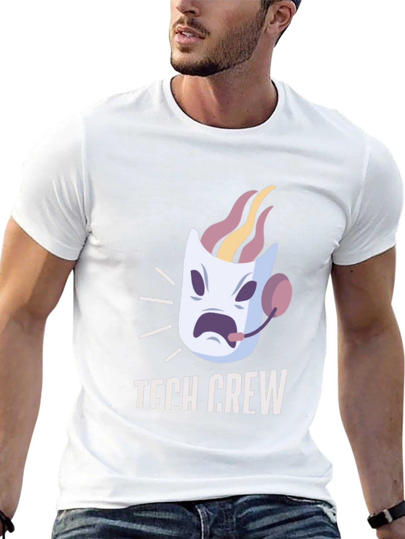 Tech Crew T-Shirt - Fun Cartoon Support Design