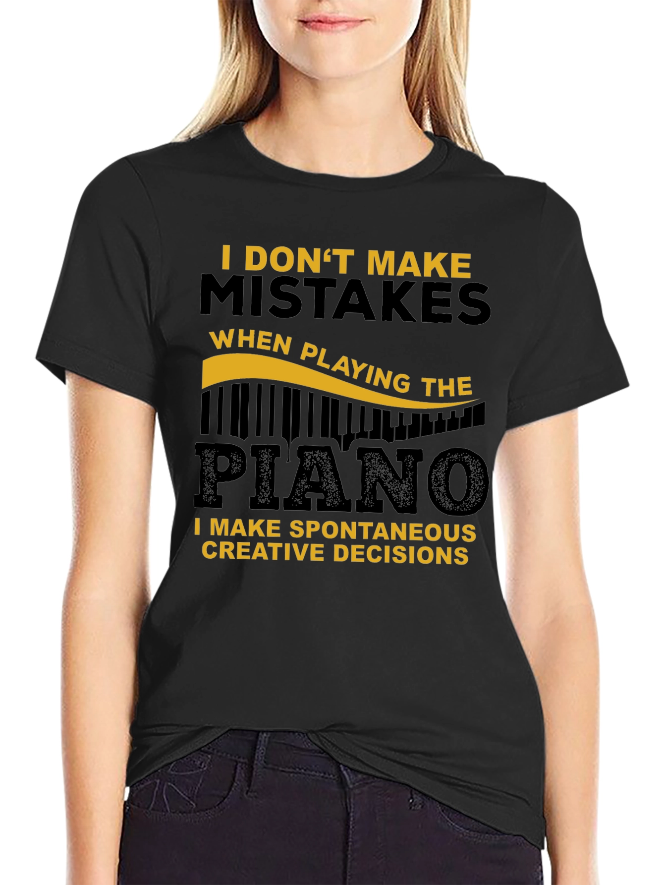 Funny Piano T-Shirt - Spontaneous Creative Decisions