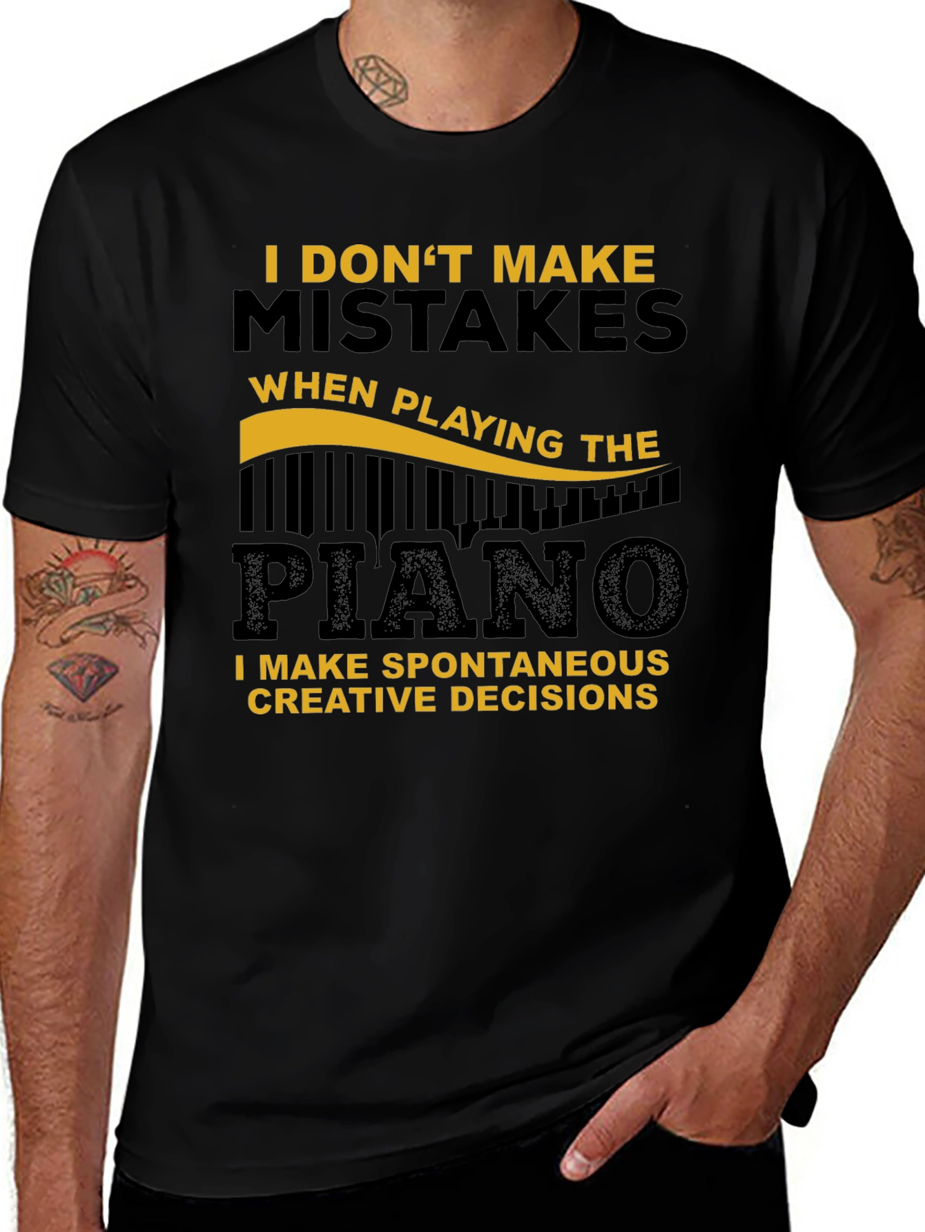 Funny Piano T-Shirt - Spontaneous Creative Decisions