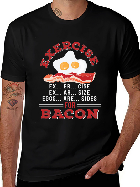 Exercise Eggs & Bacon T-Shirt - Funny Foodie Tee