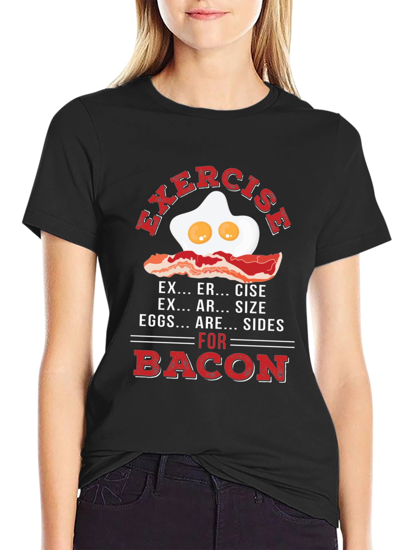 Exercise Eggs & Bacon T-Shirt - Funny Foodie Tee