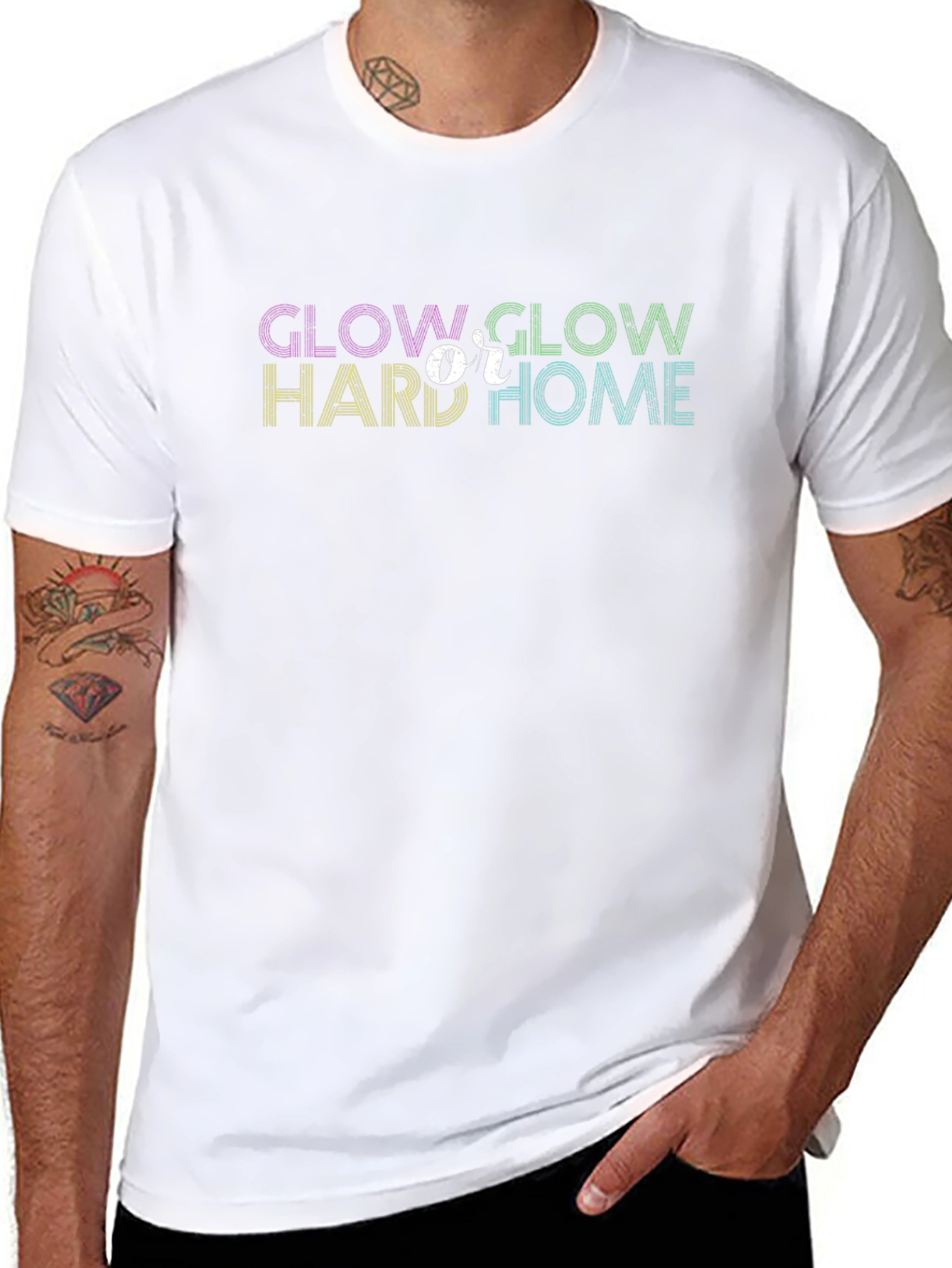 Glow Hard or Glow Home Graphic Tee