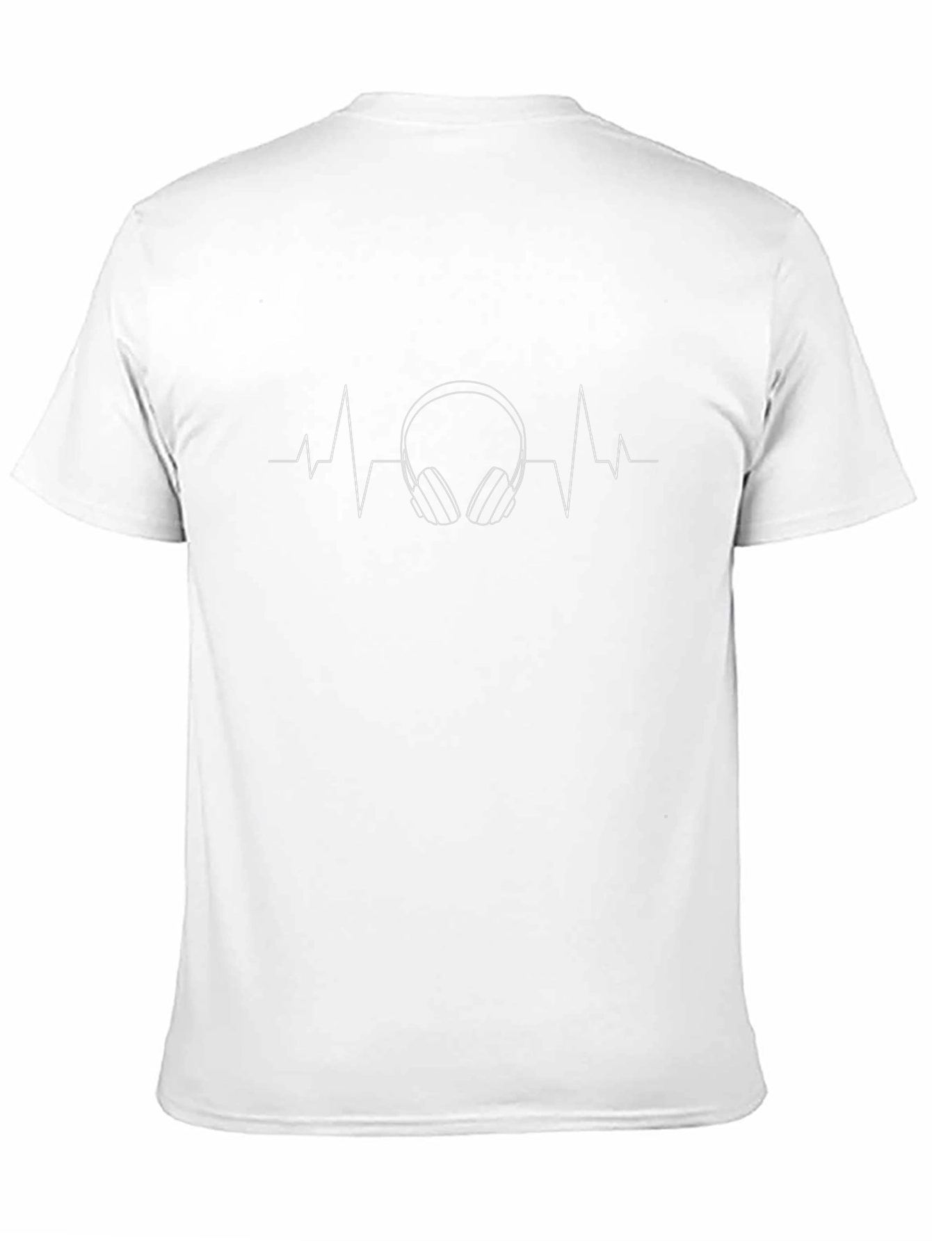 Headphone Heartbeat Graphic Tee - Black Cotton Blend