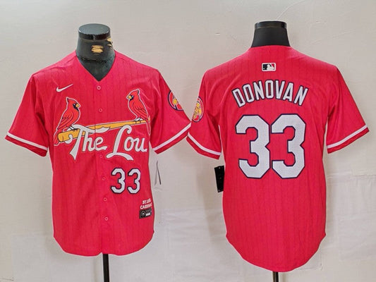 Men's St. Louis Cardinals Brendan Donovan #33 Red 2024 City Connect Limited Player Jerseys