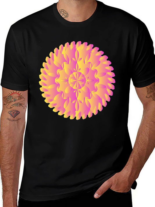 Abstract Floral Graphic Black T-Shirt