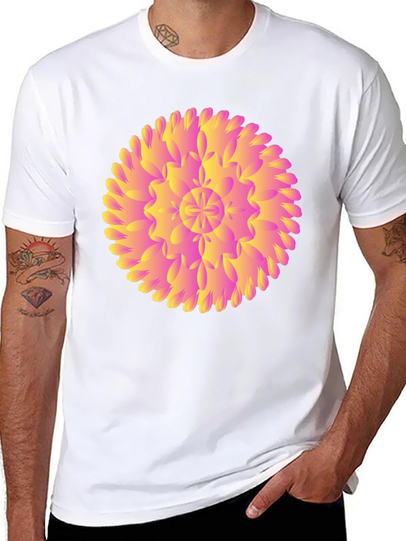 Abstract Floral Graphic Black T-Shirt
