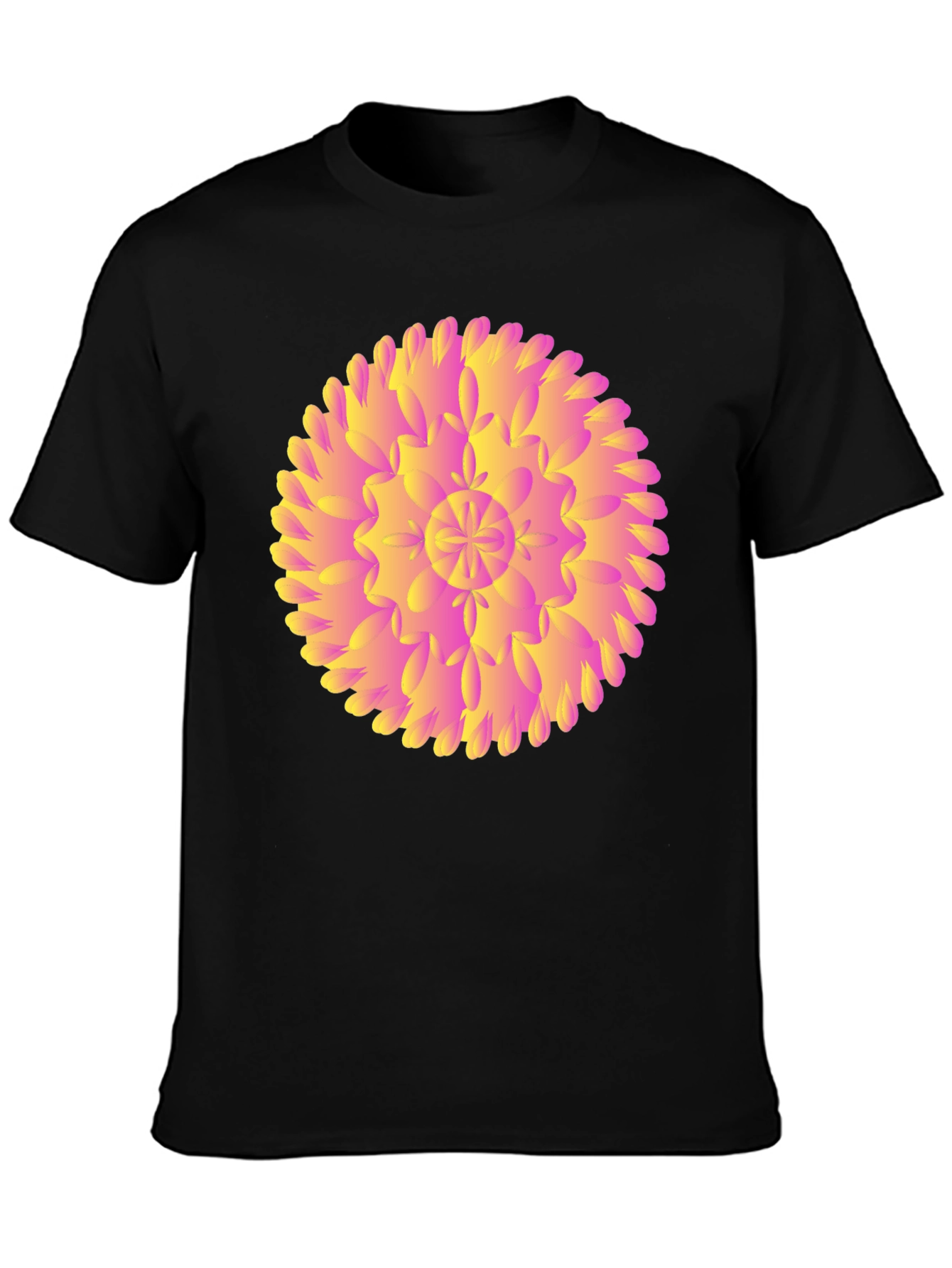 Abstract Floral Graphic Black T-Shirt