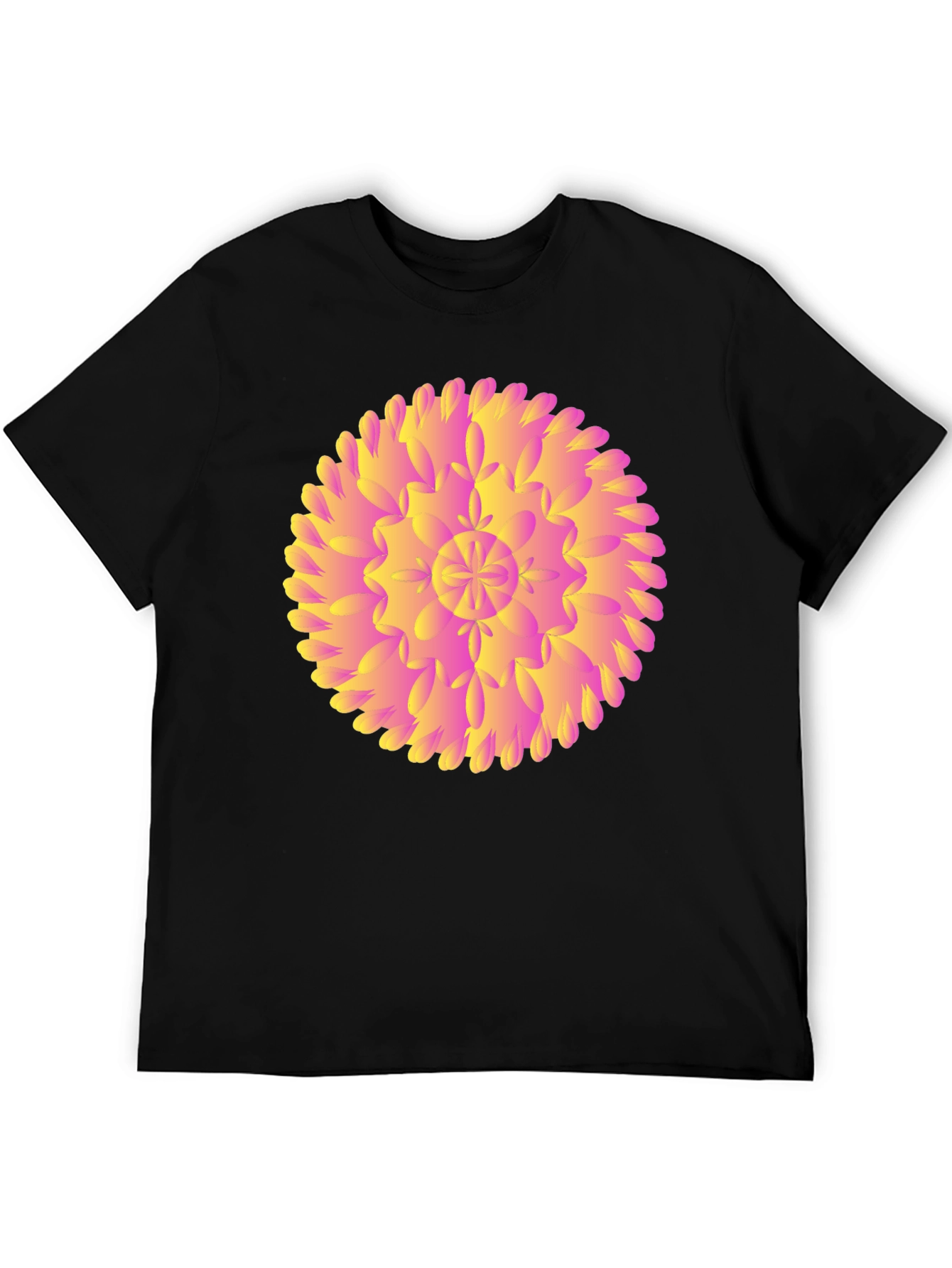 Abstract Floral Graphic Black T-Shirt
