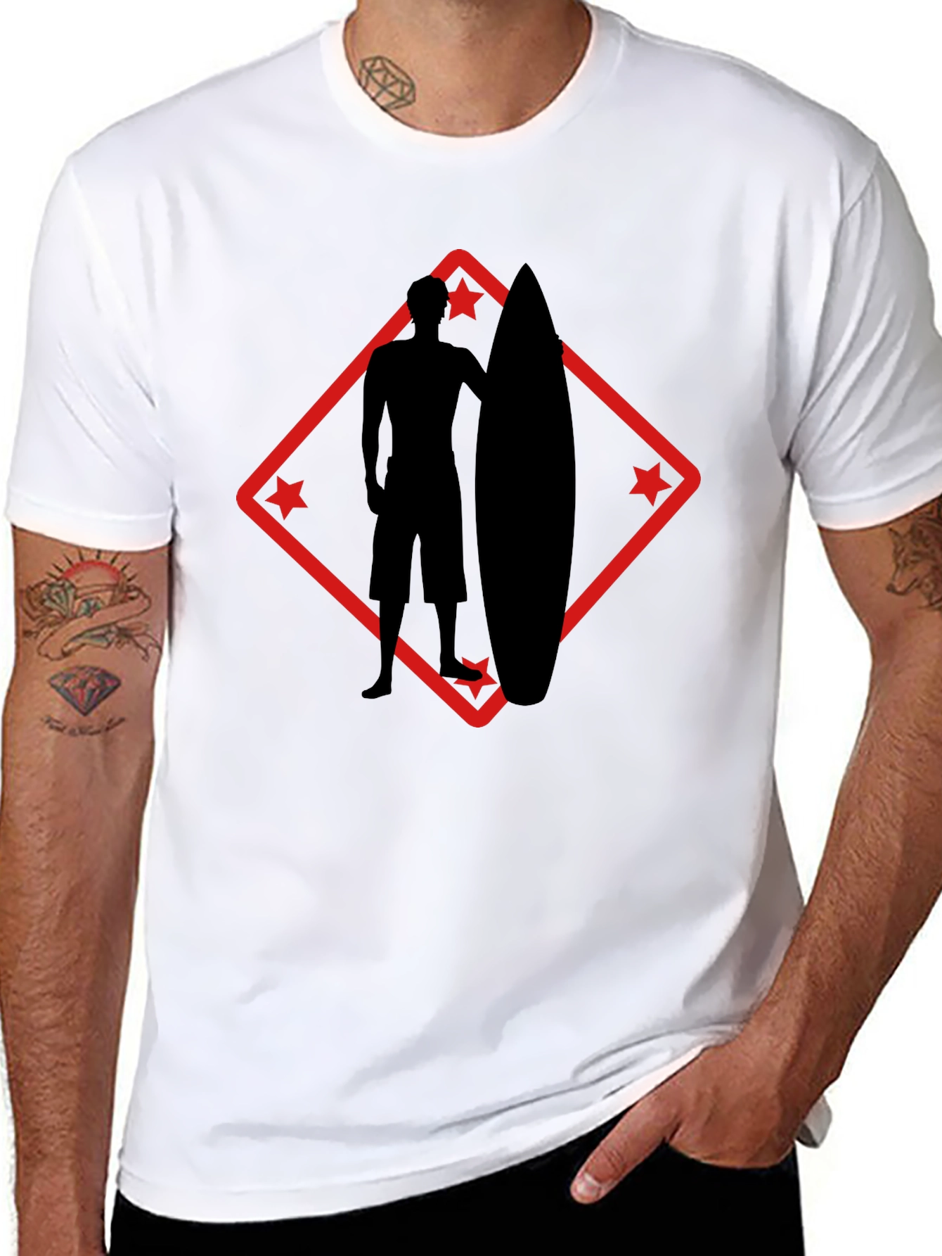 Surfer Silhouette Graphic Tee