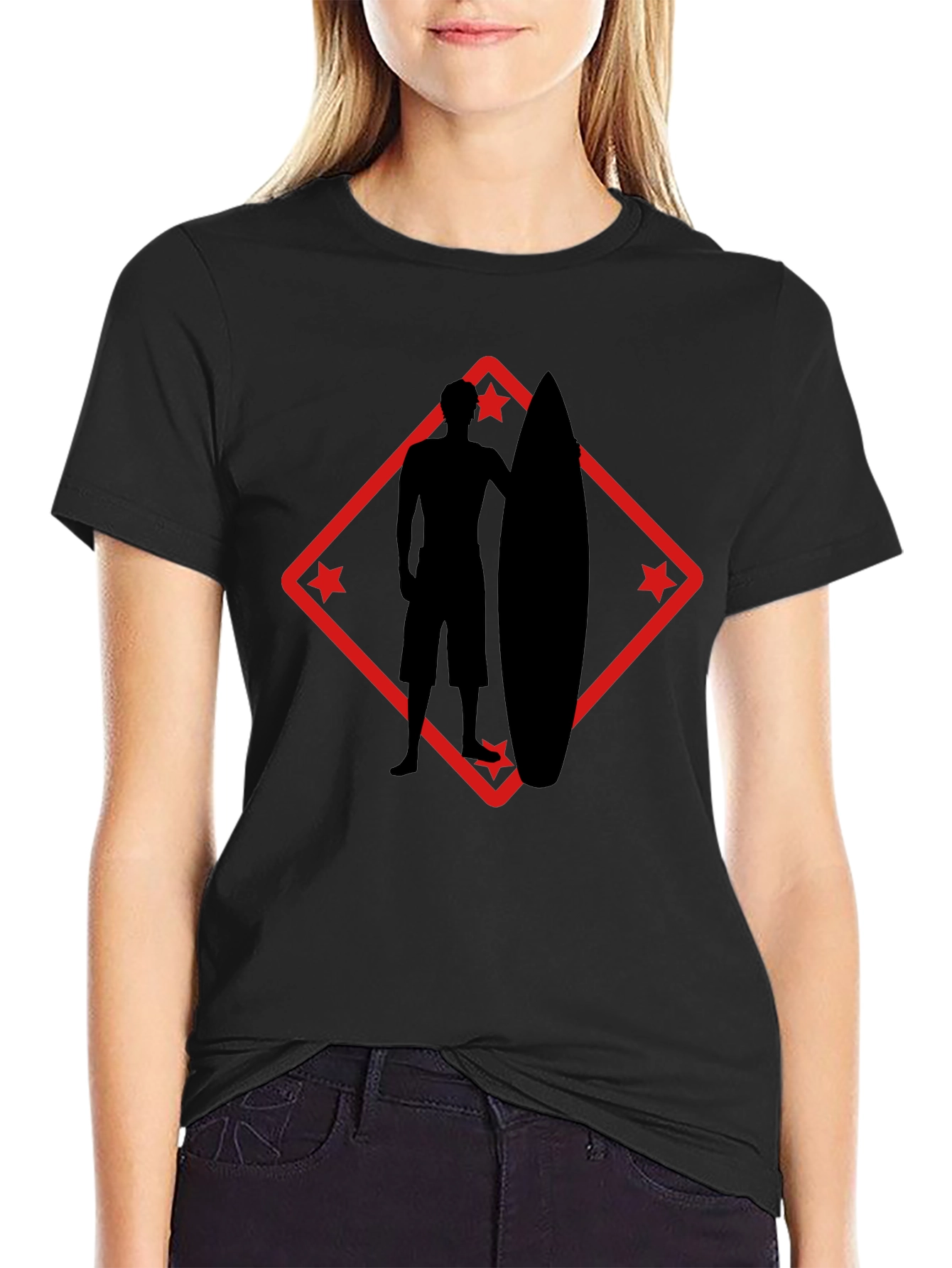 Surfer Silhouette Graphic Tee