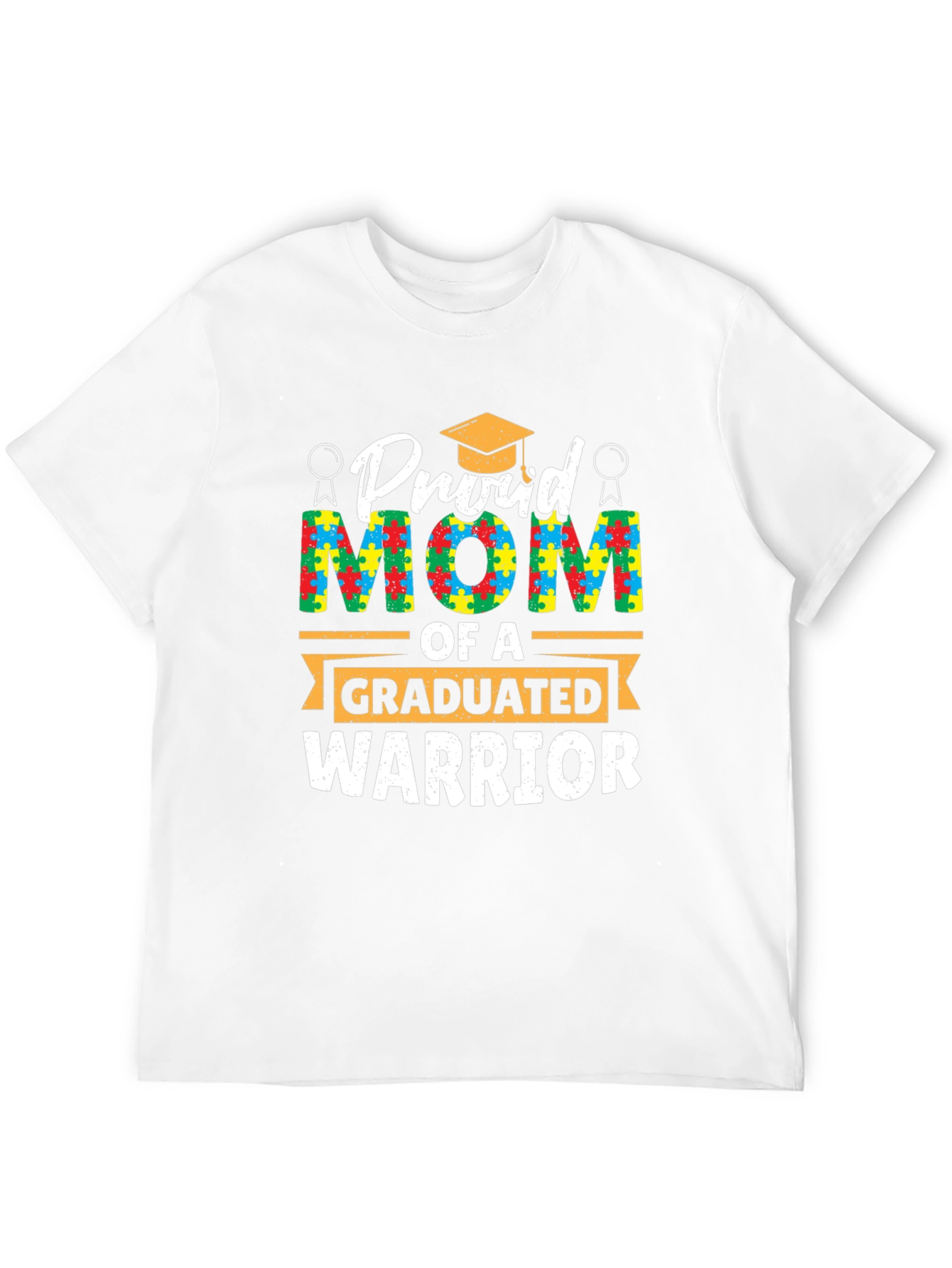 Proud Mom Autism Graduated Warrior T-Shirt