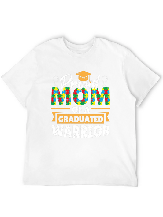 Proud Mom Autism Graduated Warrior T-Shirt