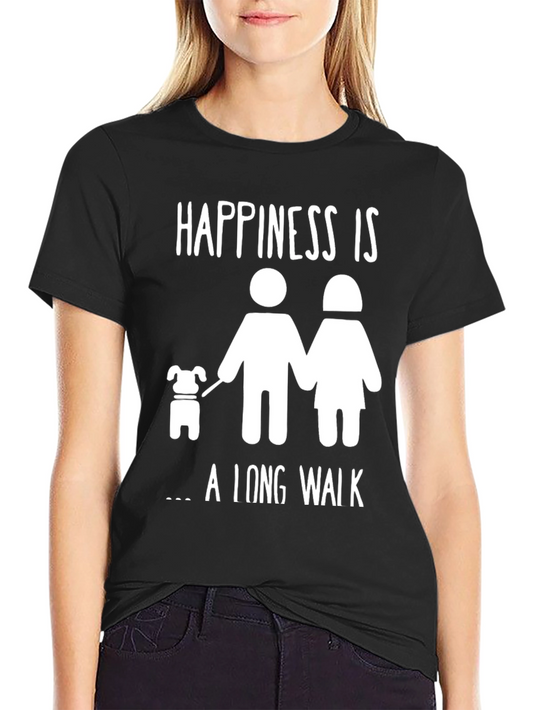Happiness is a Long Walk T-Shirt - Cute Dog Lover Tee