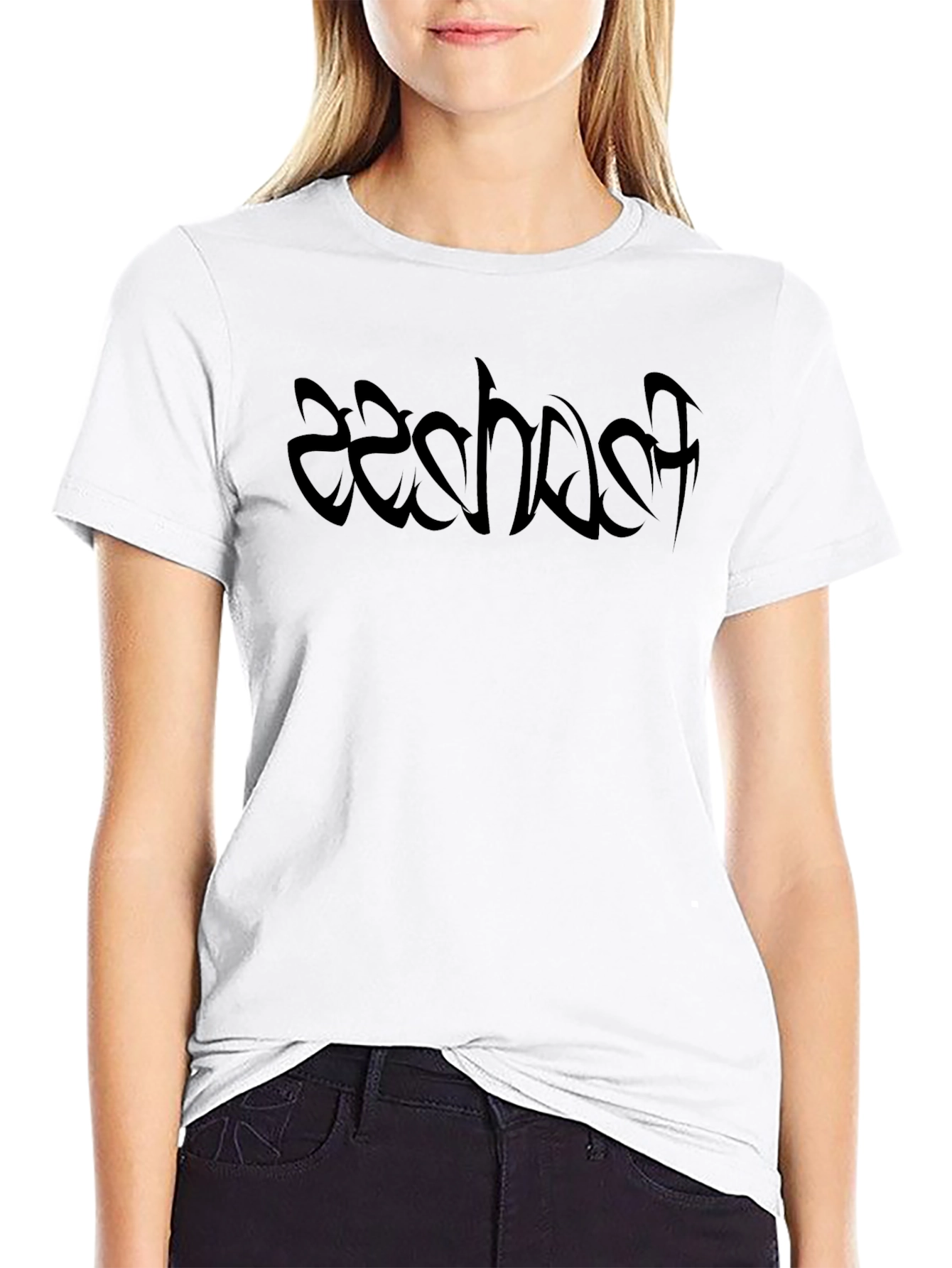 Edgy Black T-Shirt with Abstract Graphic
