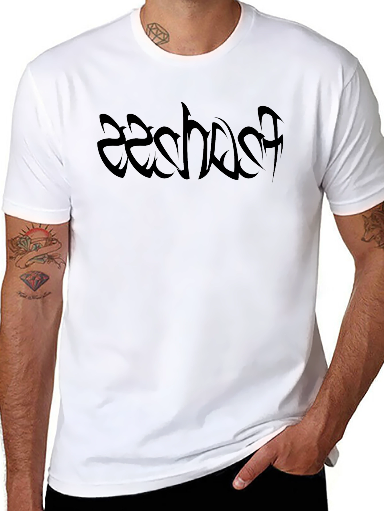 Edgy Black T-Shirt with Abstract Graphic