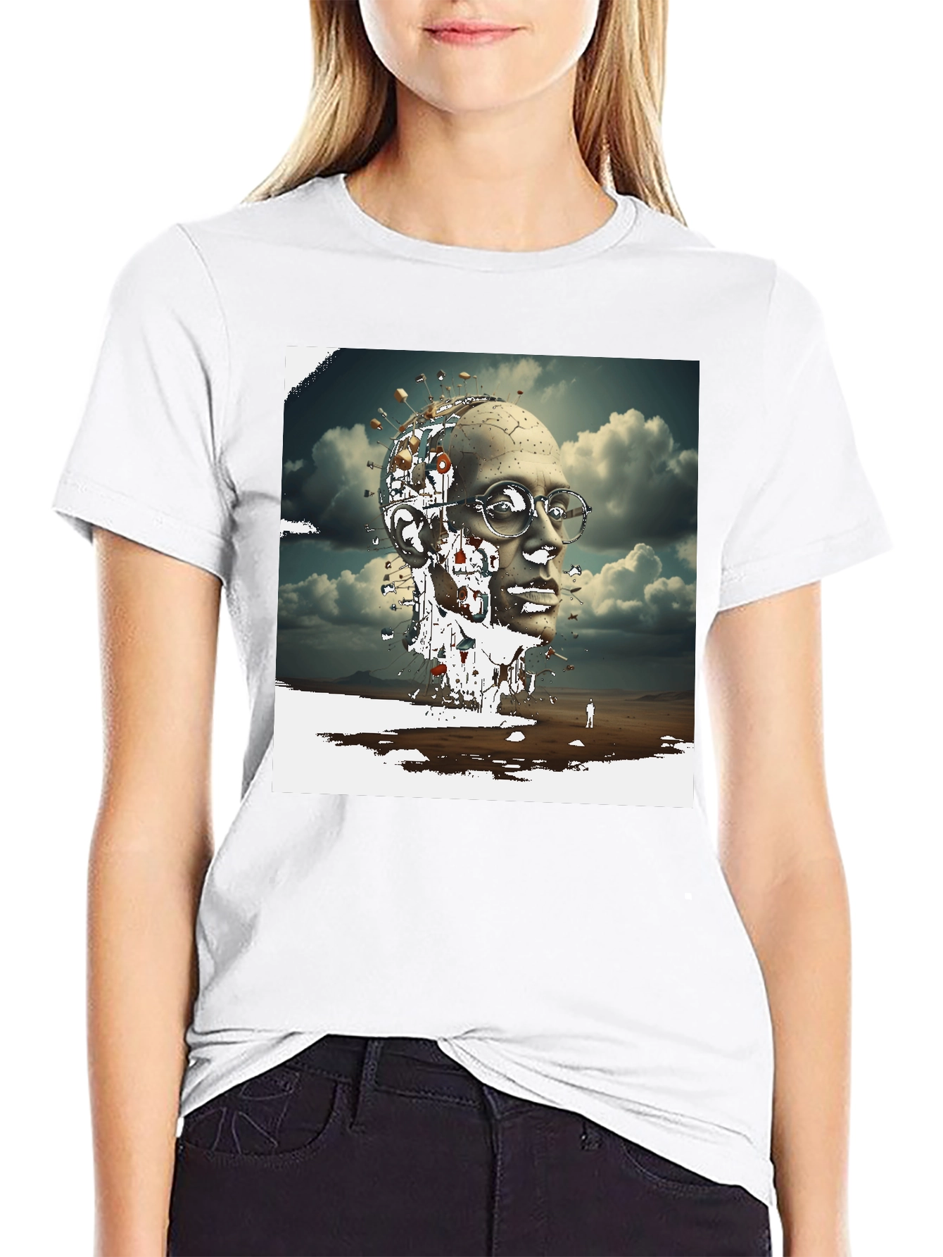 Surreal Headscape Graphic Tee - Modern Art T-Shirt