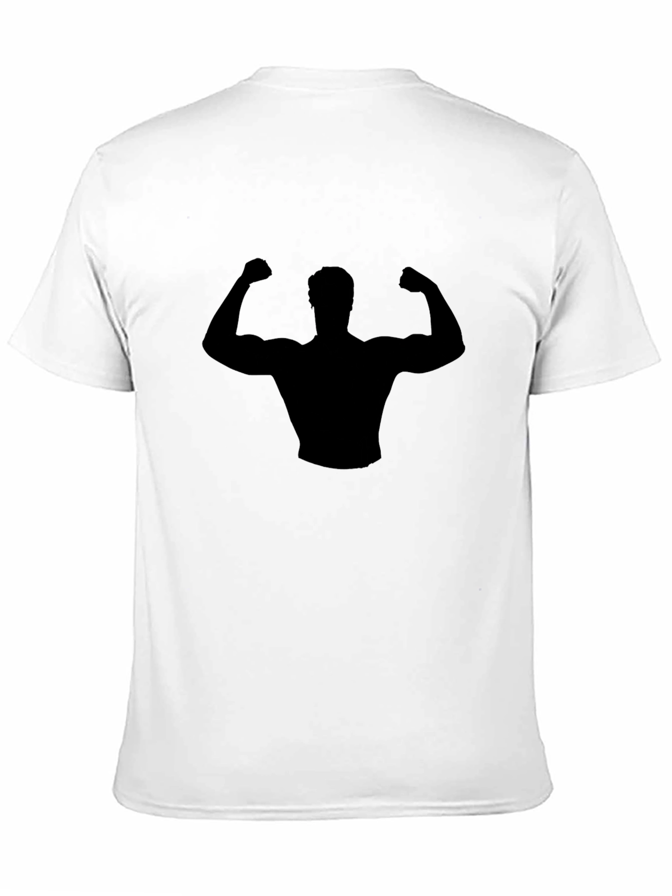 Black Muscle Man Silhouette Graphic T-Shirt