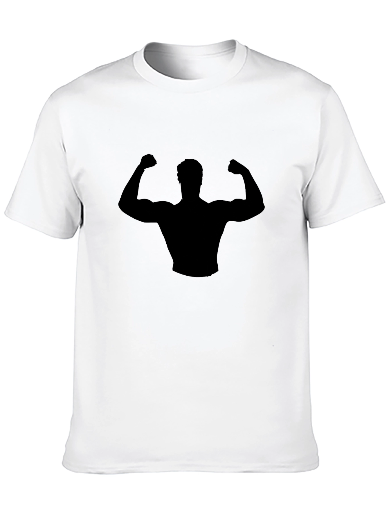 Black Muscle Man Silhouette Graphic T-Shirt