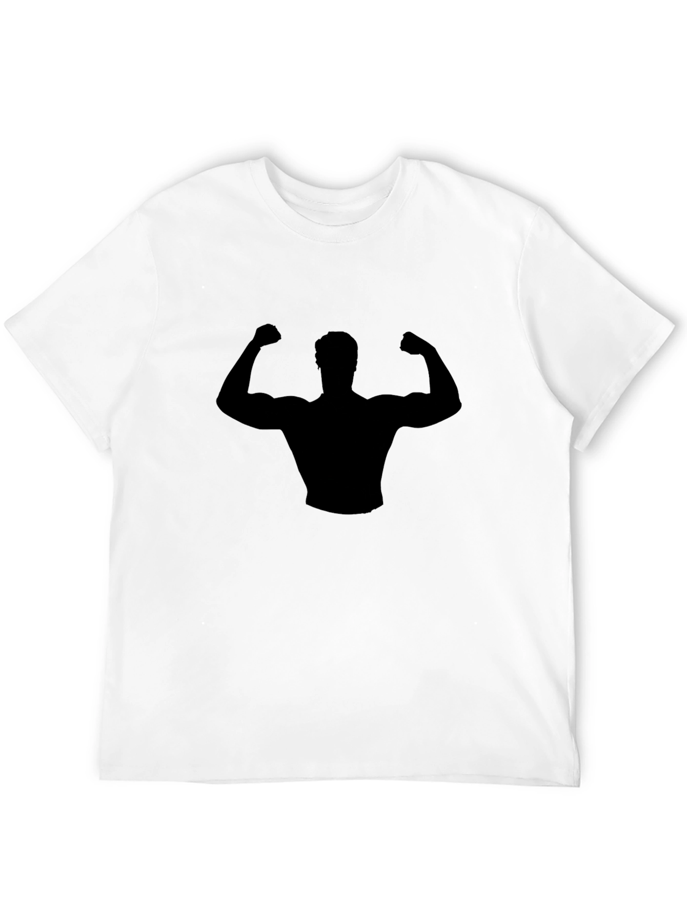 Black Muscle Man Silhouette Graphic T-Shirt