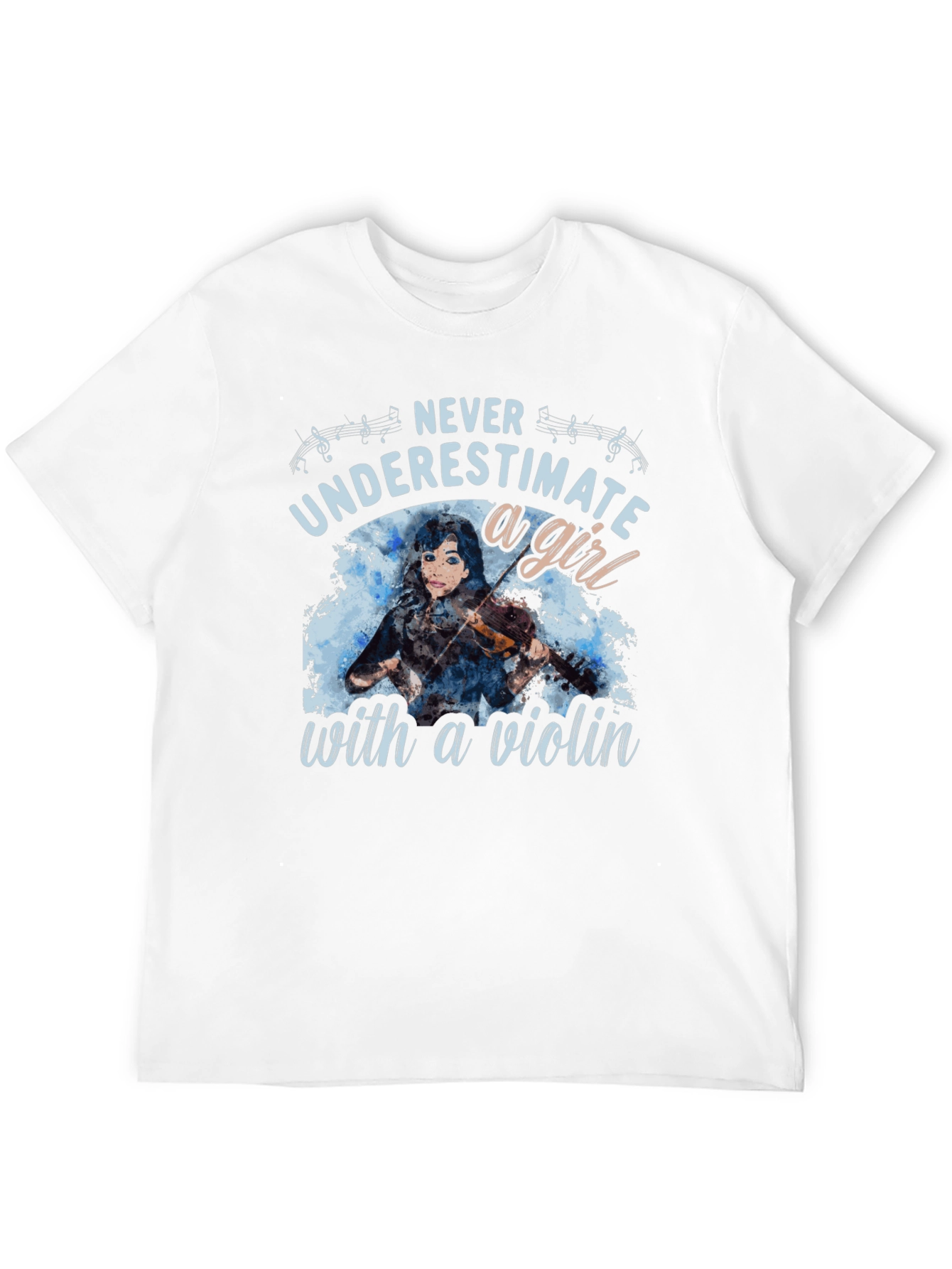 Never Underestimate a Girl with a Violin T-Shirt