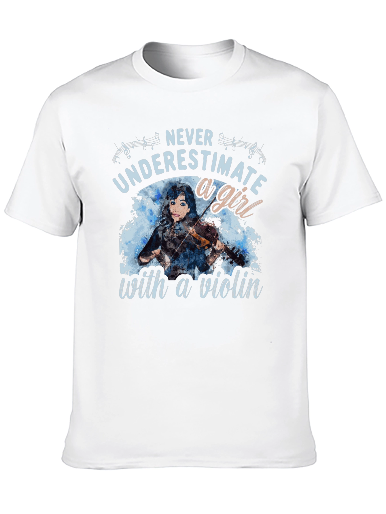 Never Underestimate a Girl with a Violin T-Shirt